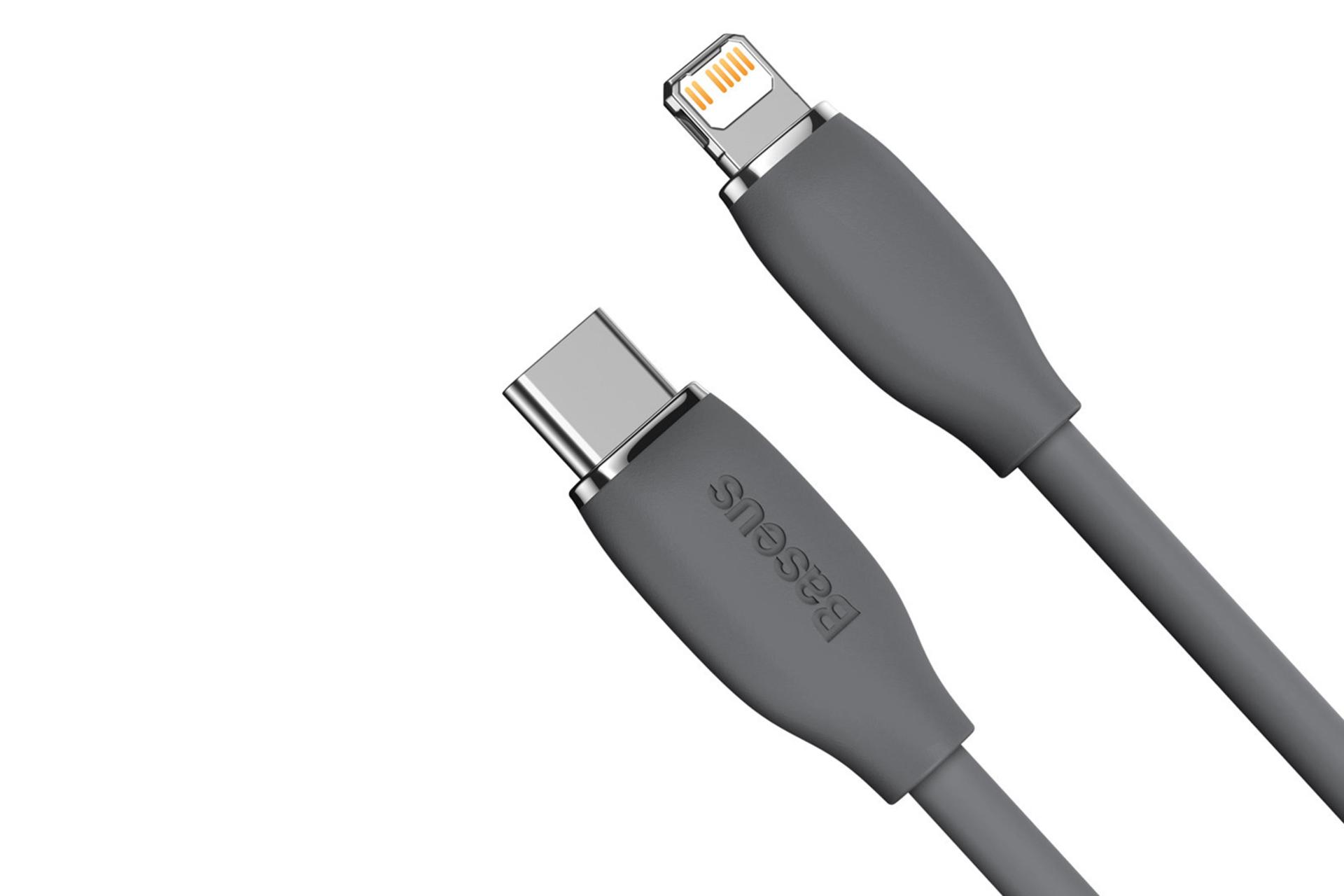 کانکتور کابل شارژ USB باسئوس Type-C به Lightning مدل Jelly Liquid Silica Gel با طول 1.2 متر