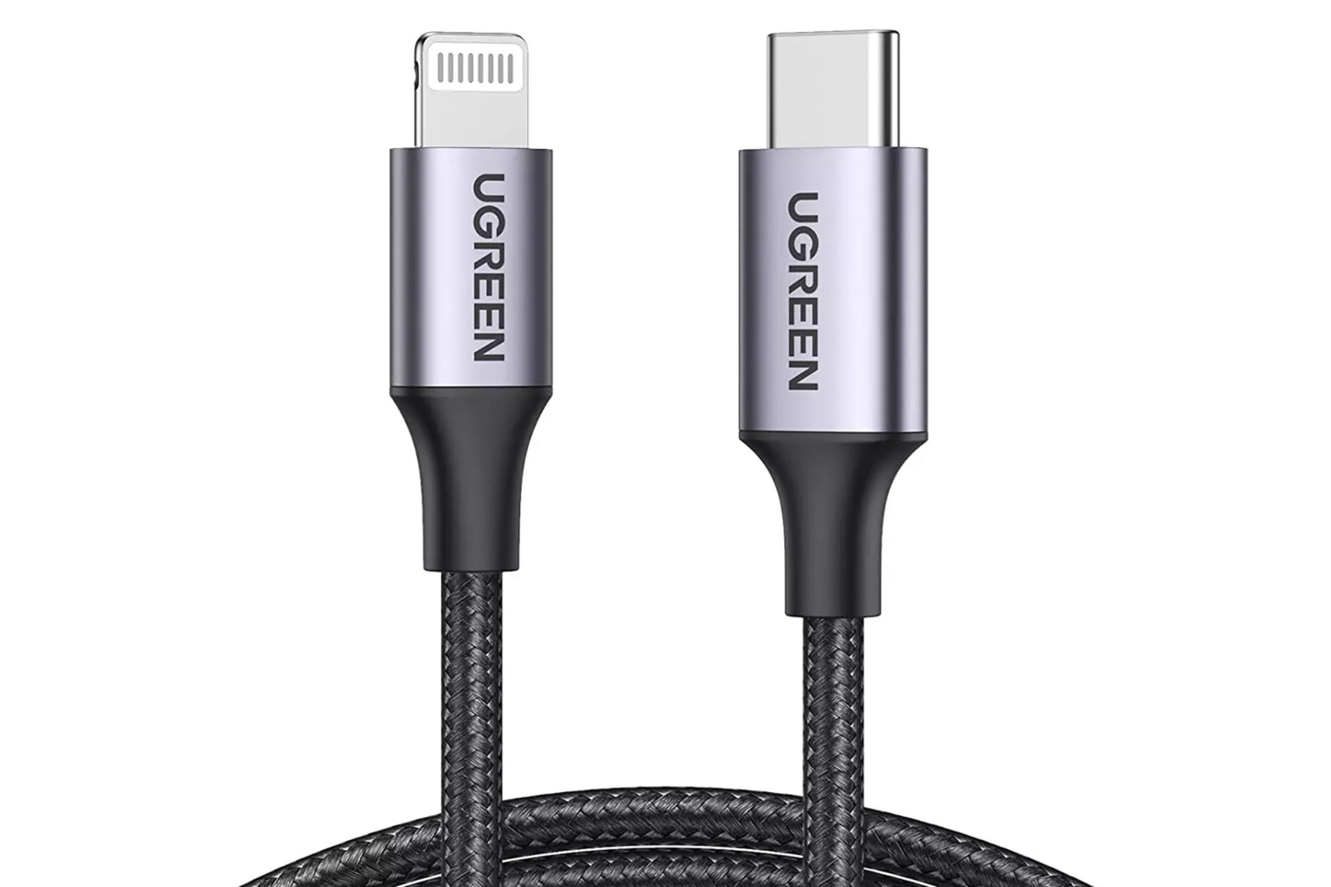 کابل شارژ USB یوگرین Type-C به Lightning مدل US304 با طول 2 متر مشکی