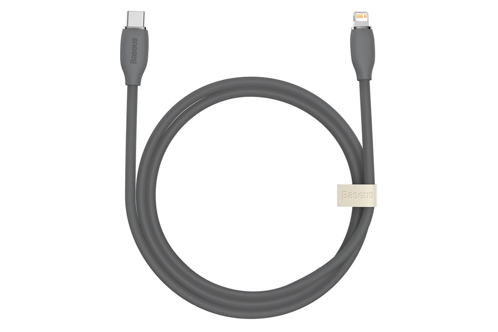 مرجع متخصصين ايران كابل شارژ USB باسئوس Type-C به Lightning مدل Jelly Liquid Silica Gel با طول 1.2 متر مشكي