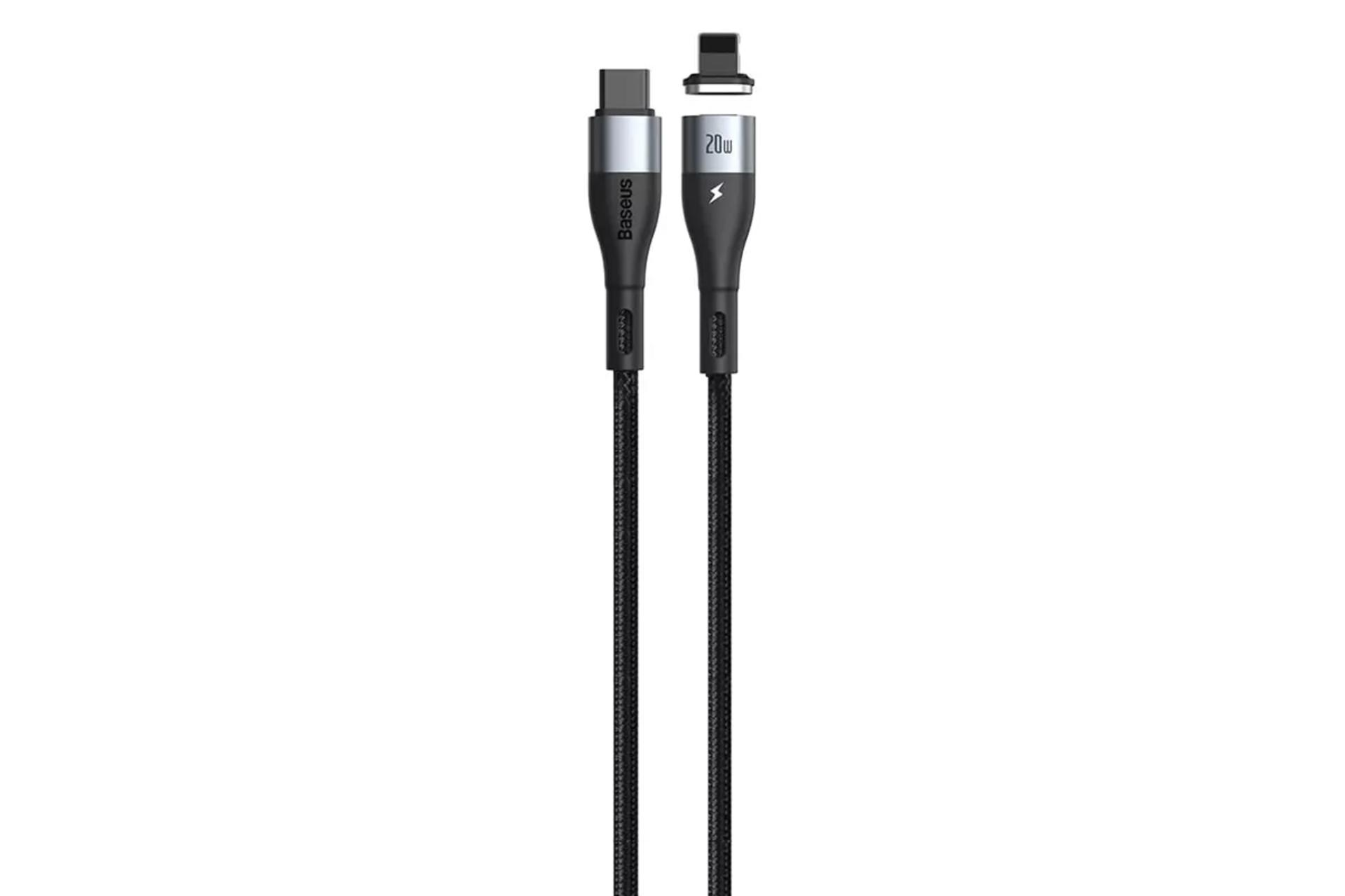 مرجع متخصصين ايران كابل شارژ USB باسئوس Type-C به Lightning مدل Zinc Magnetic با طول 2 متر مشكي