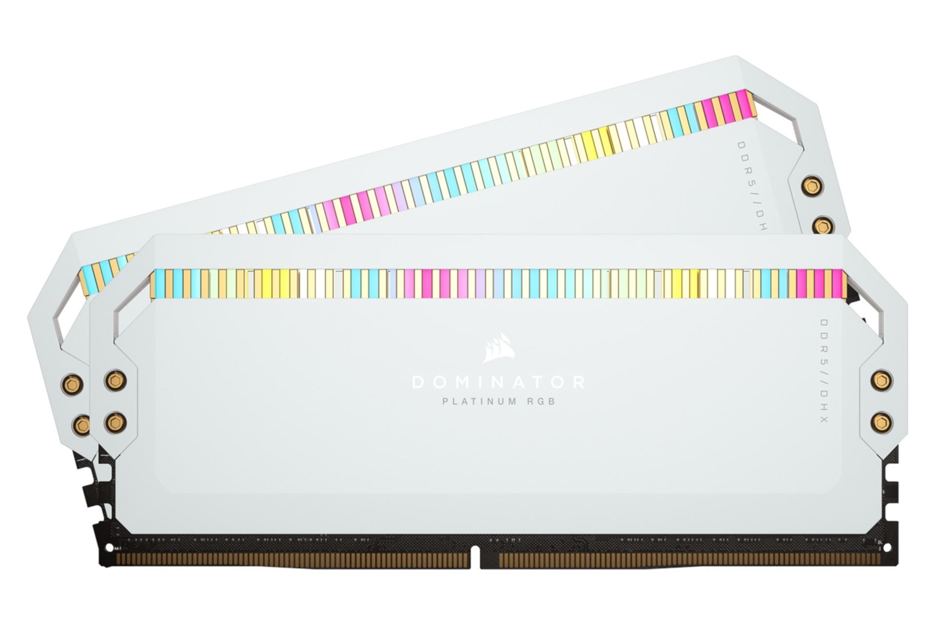 رم کورسیر DOMINATOR PLATINUM RGB ظرفیت 32 گیگابایت (2x16) از نوع DDR5-5200 CL38 سفید