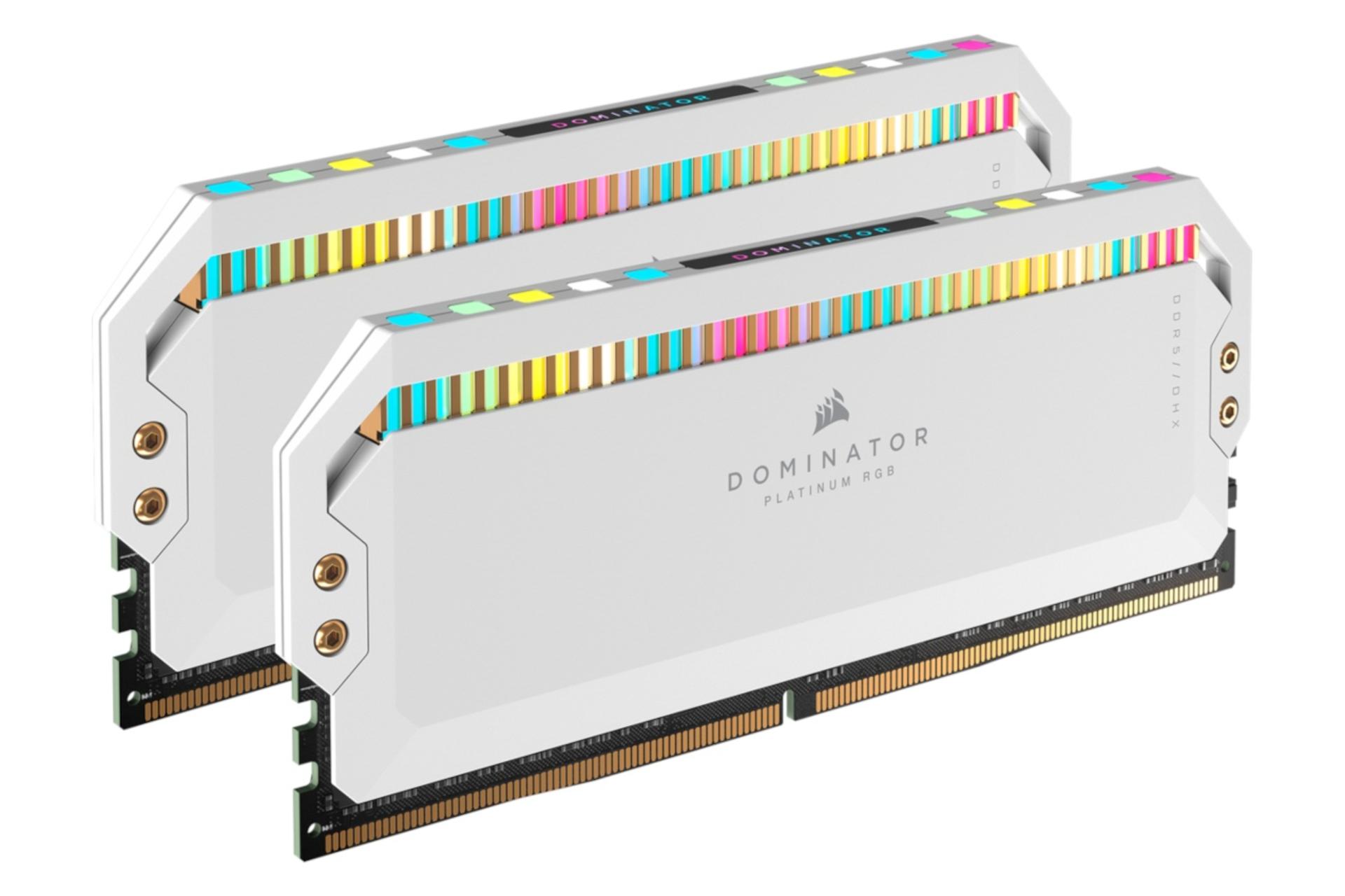 نمای چپ رم کورسیر DOMINATOR PLATINUM RGB ظرفیت 32 گیگابایت (2x16) از نوع DDR5-5200 CL38 سفید