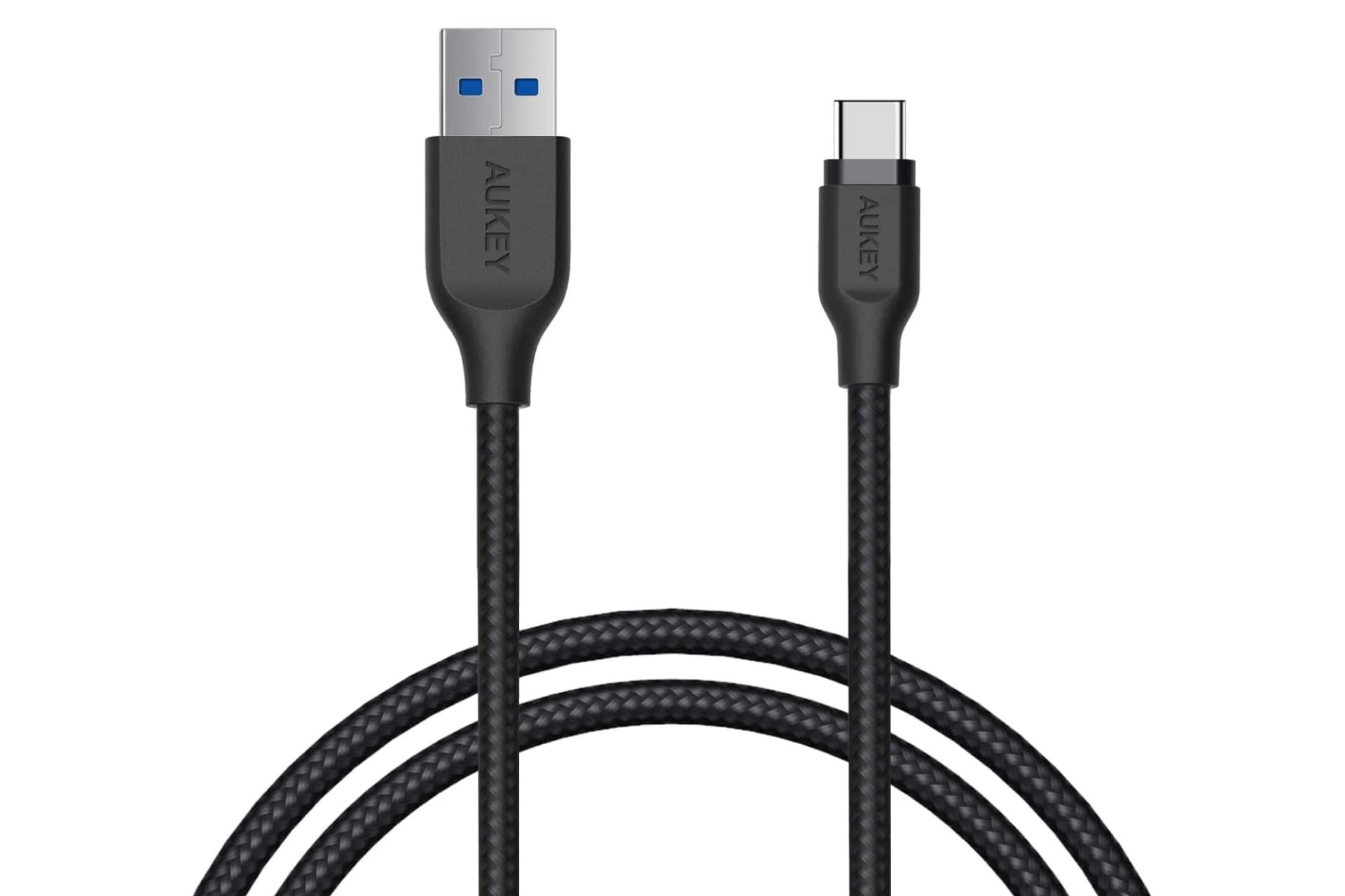 کابل شارژ USB آکی USB به Type-C مدل CB-AC1 با طول 1.2 متر مشکی