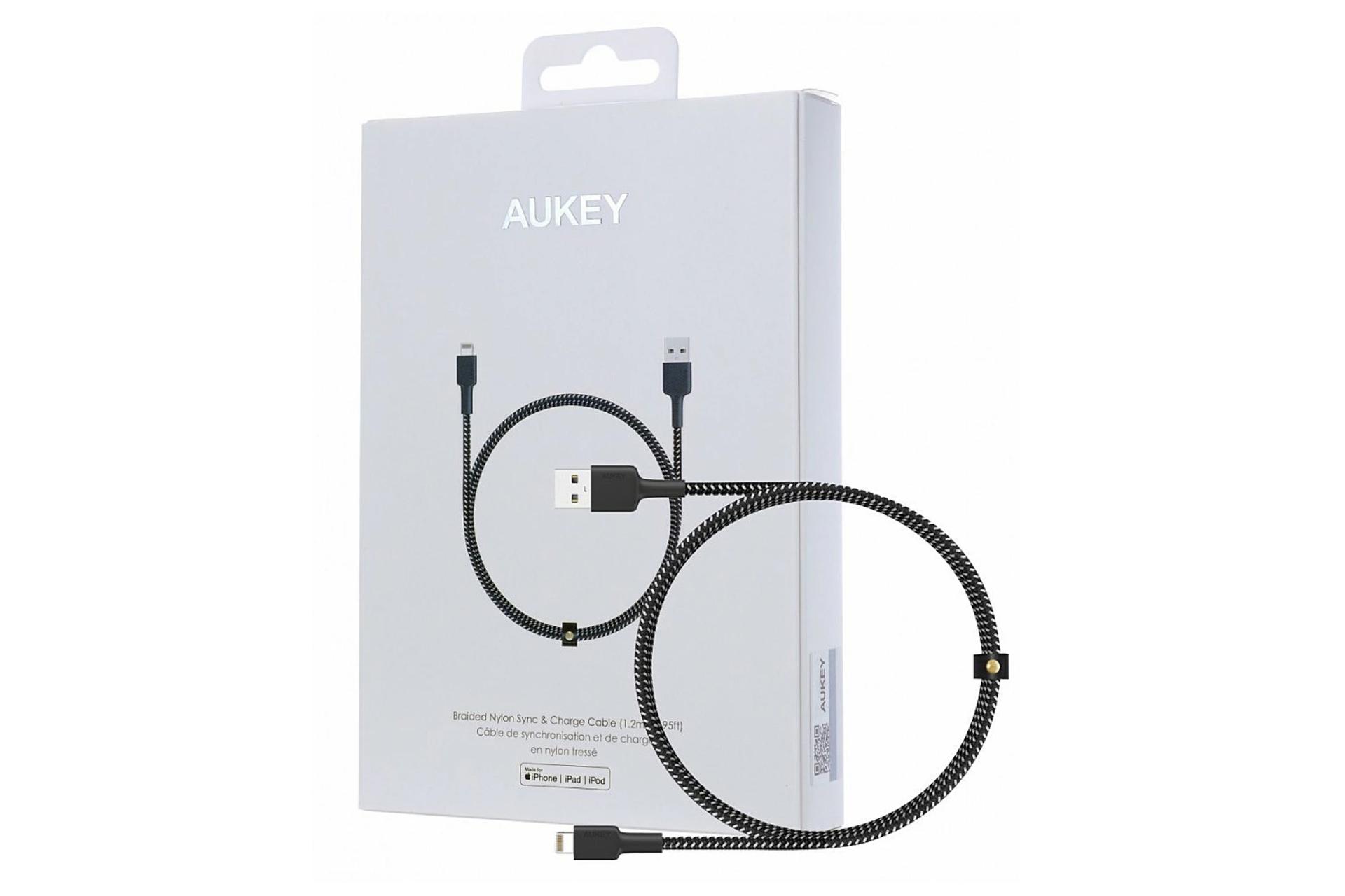 جعبه کابل شارژ USB آکی USB به Lightning مدل CB-BAL3 با طول 1.2 متر