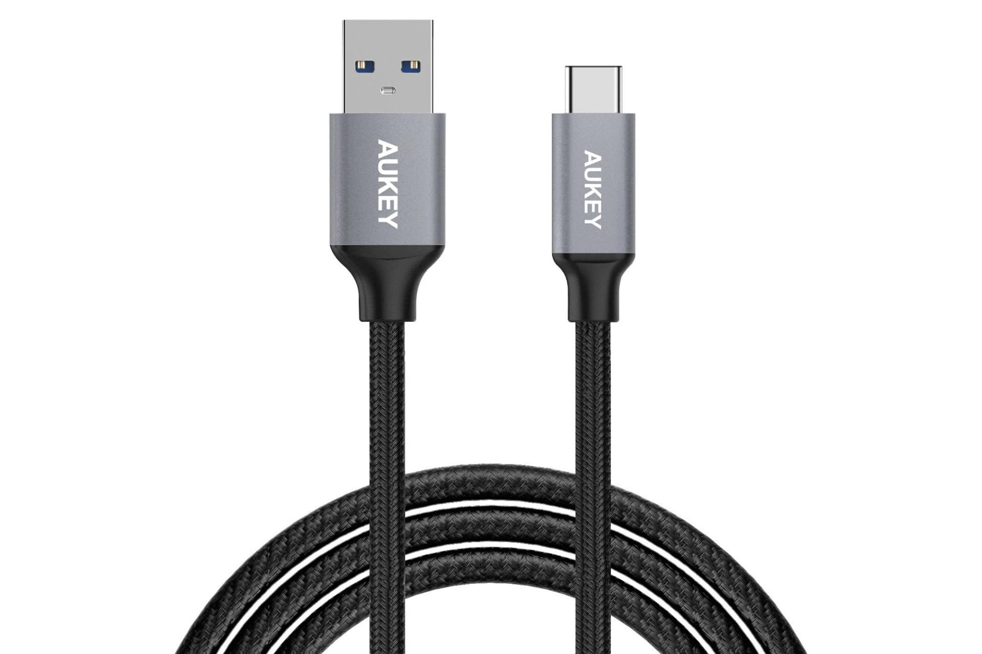 کابل شارژ USB آکی Aukey CB-CD2 Type-A to Type-C 1m به Type-C مدل CB-CD2 با طول 1 متر مشکی