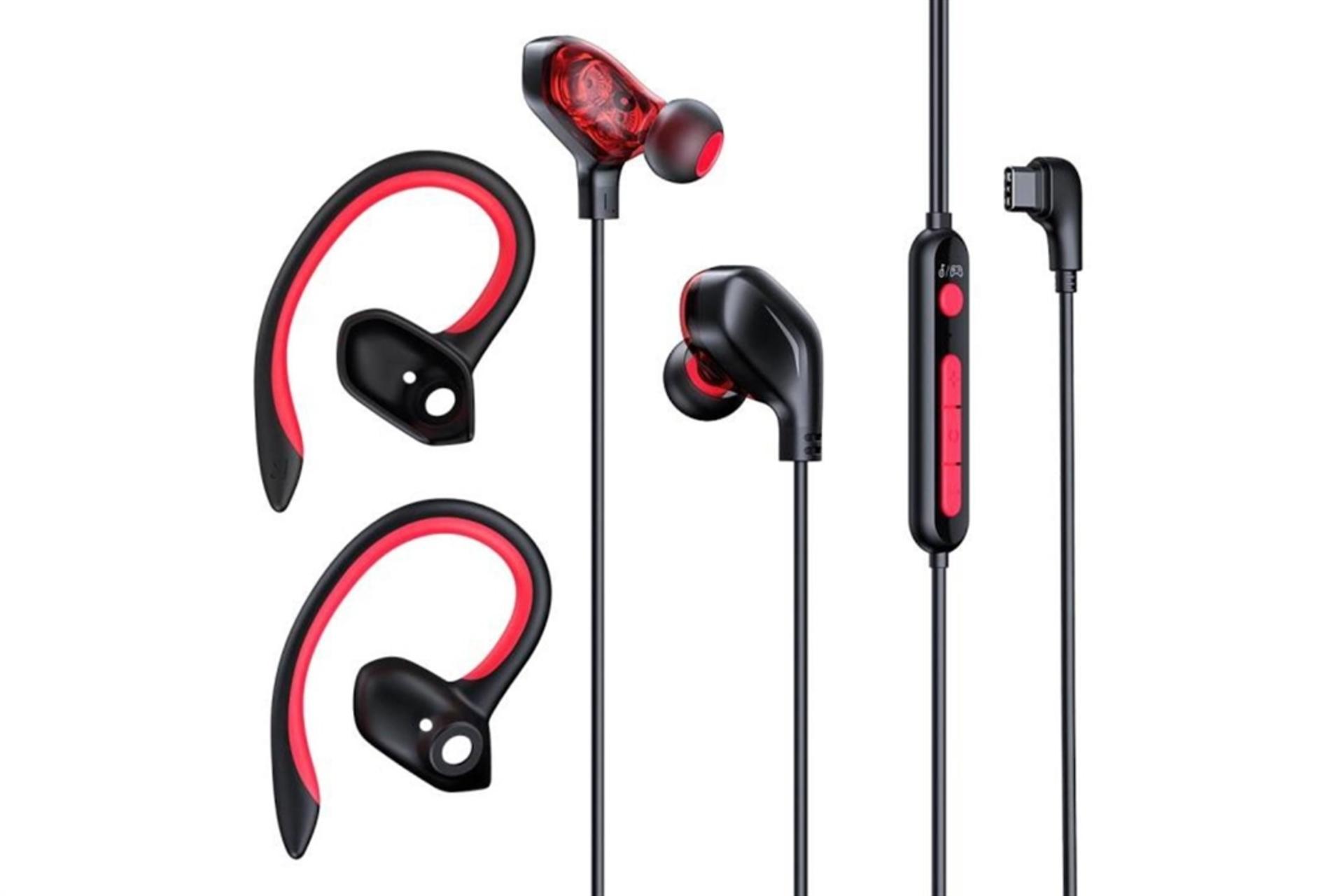 اقلام همراه هدفون گیمینگ باسئوس Baseus GAMO C18 قرمز