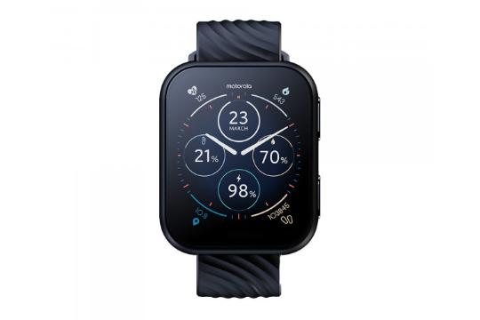 نمای روبرو ساعت هوشمند موتورولا موتو واچ Motorola Moto Watch 200 مشکی
