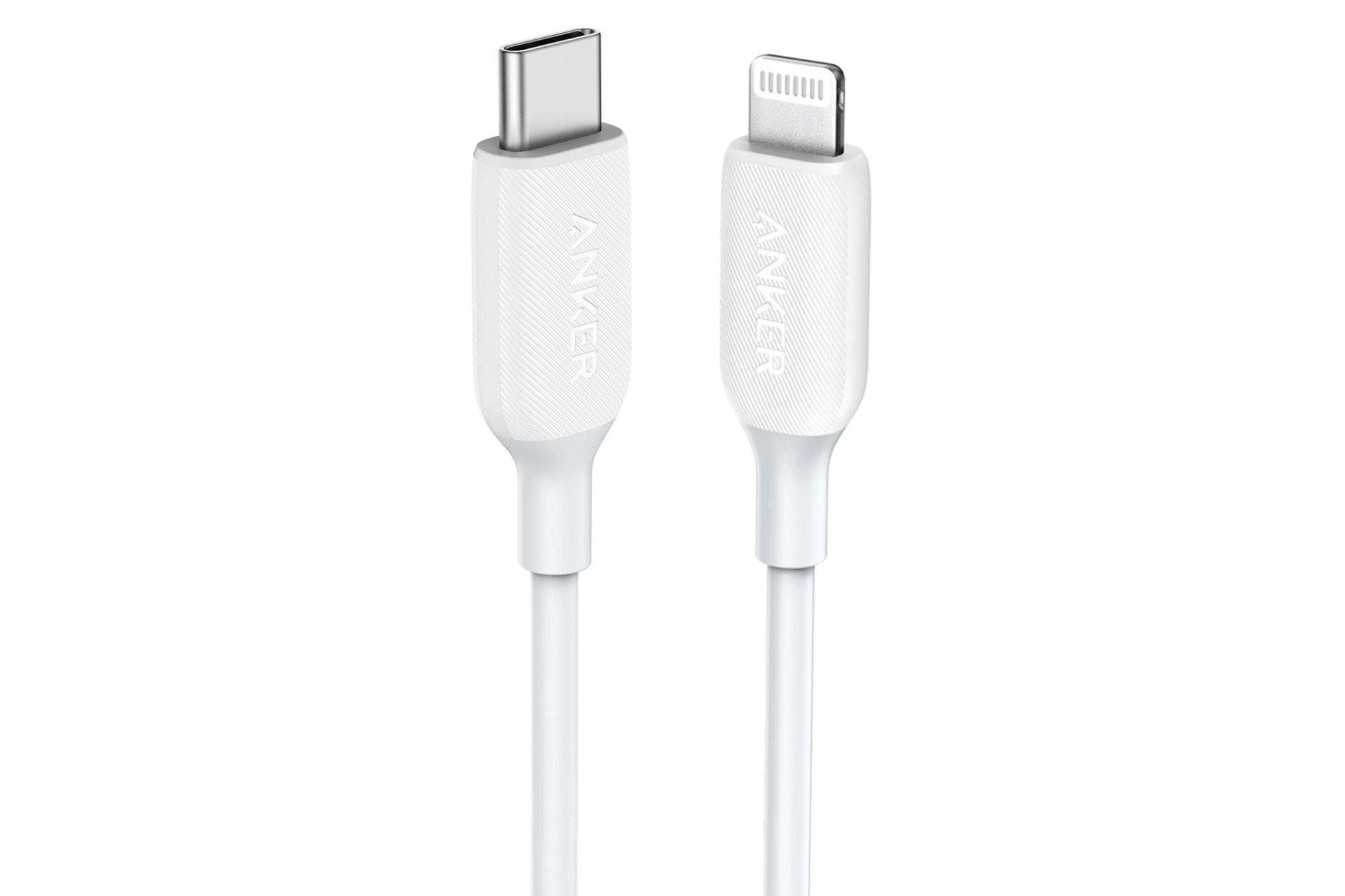 کابل شارژ USB انکر Type-C به Lightning مدل A8831 PowerLine III با طول 0.3 متر