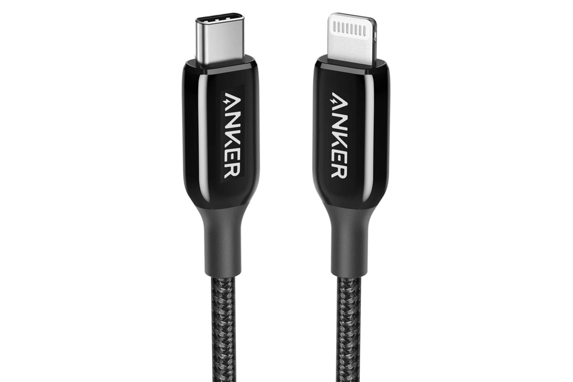 کابل شارژ USB انکر Type-C به Lightning مدل A8842 PowerLine+ III با طول 0.9 متر مشکی