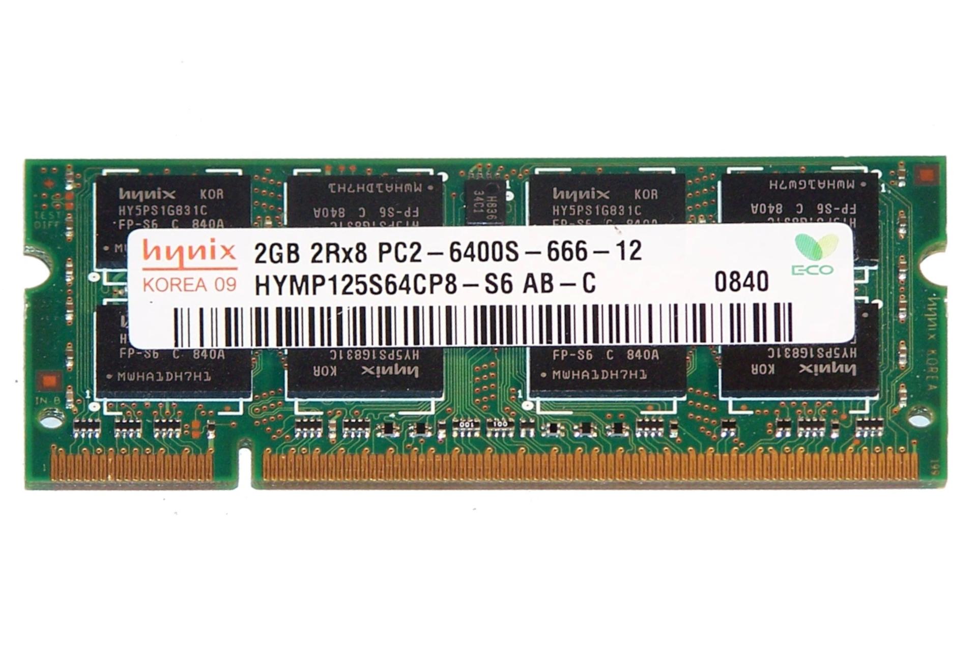 رم اس کی هاینیکس HYMP125S64CP8-S6 ظرفیت 2 گیگابایت SK Hynix HYMP125S64CP8-S6 8GB DDR2-800 CL6