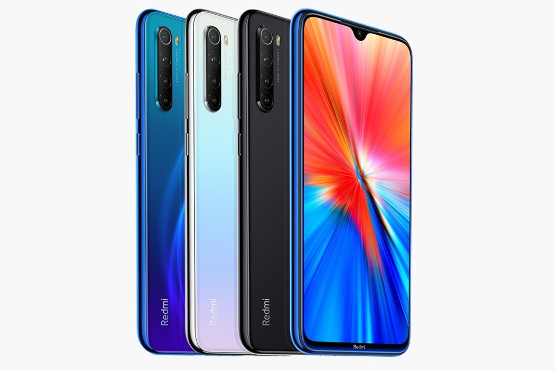 رنگ های مختلف گوشی موبایل ردمی نوت 8 شیائومی نسخه 2021 Xiaomi Redmi Note 8 2021