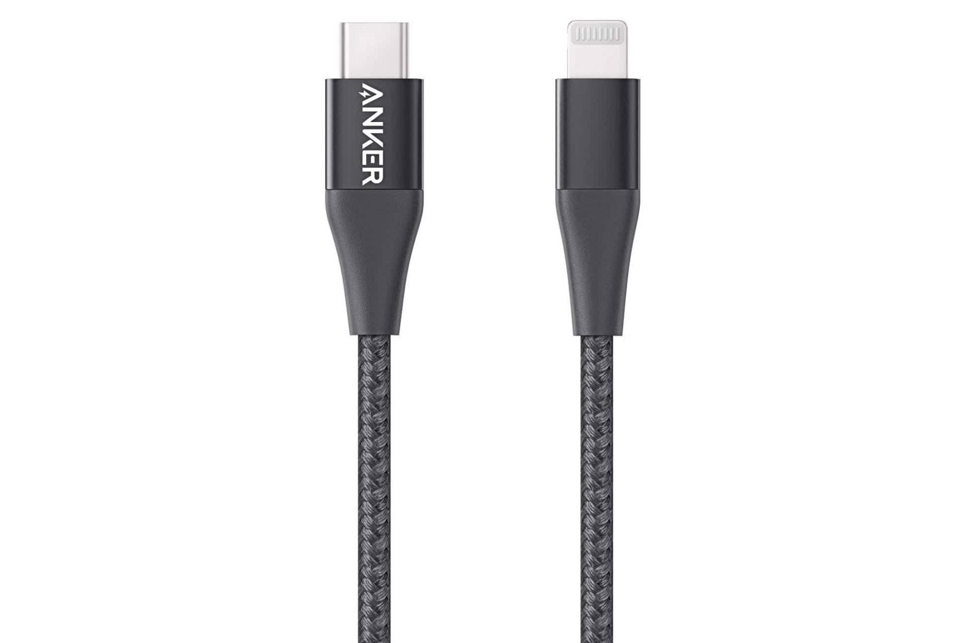 کابل شارژ USB انکر Type-C به Lightning مدل A8652 PowerLine+ II با طول 0.9 متر مشکی