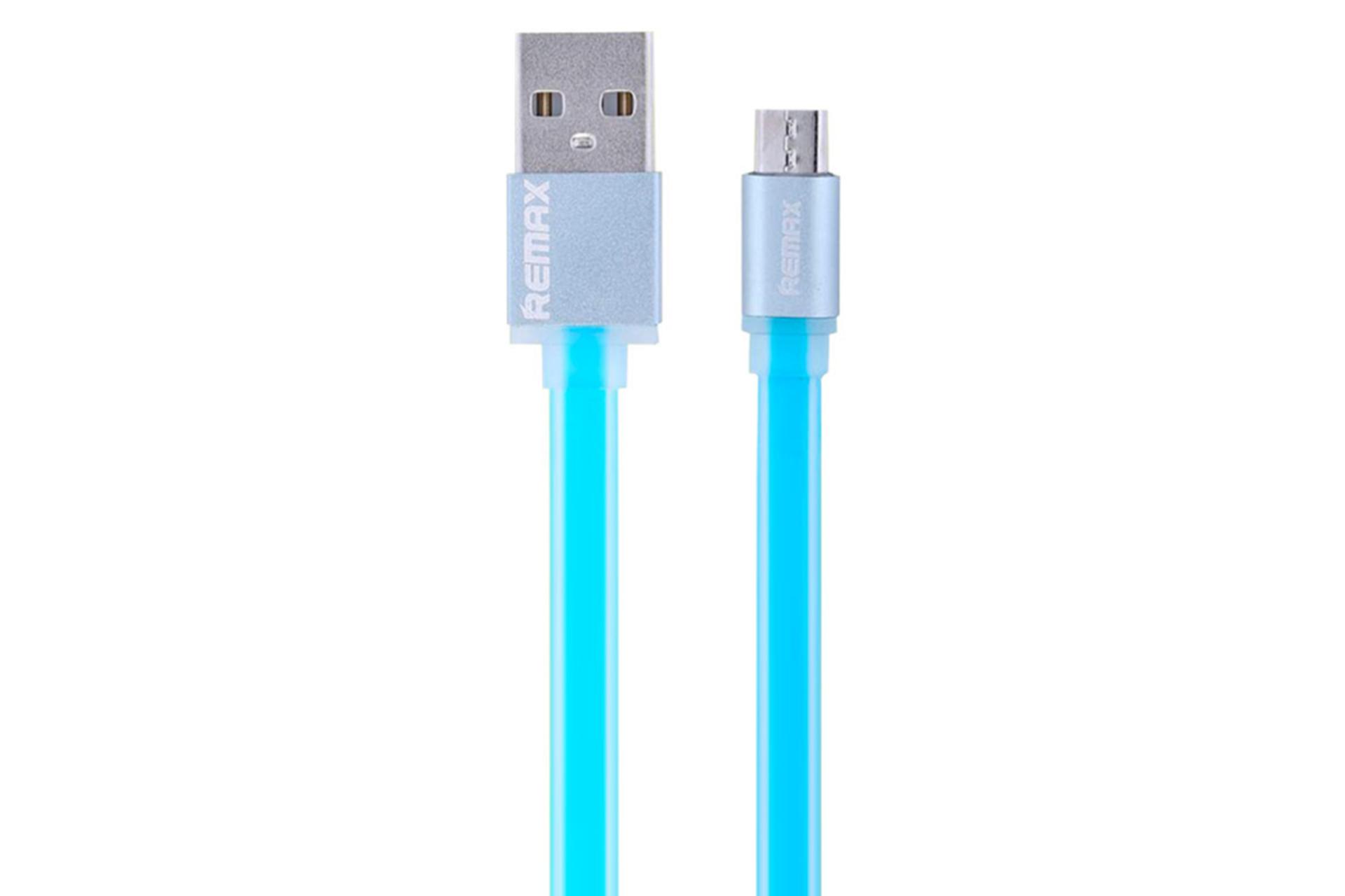 کابل شارژ USB ریمکس USB به Micro-USB مدل RE-005m Colourfull با طول 1 متر آبی