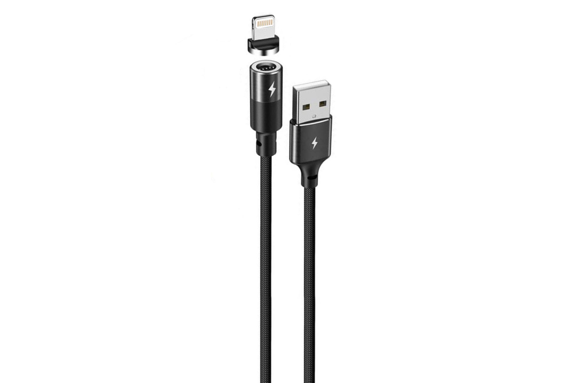 کابل شارژ USB ریمکس USB به Lightning مدل RC-102i Zigie Series با طول 1.2 متر مشکی