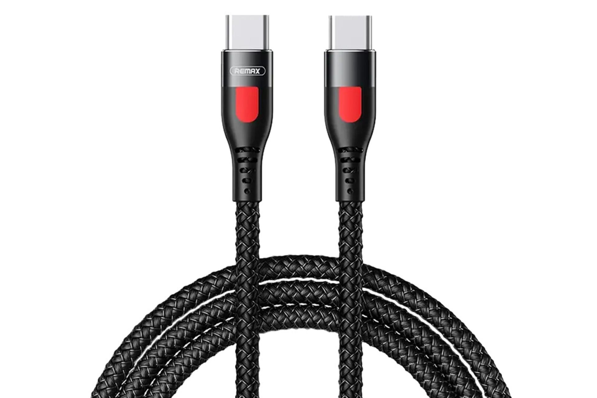 کابل شارژ USB ریمکس Type-C به Type-C مدل RC-195 Lesu Series با طول 1 متر مشکی