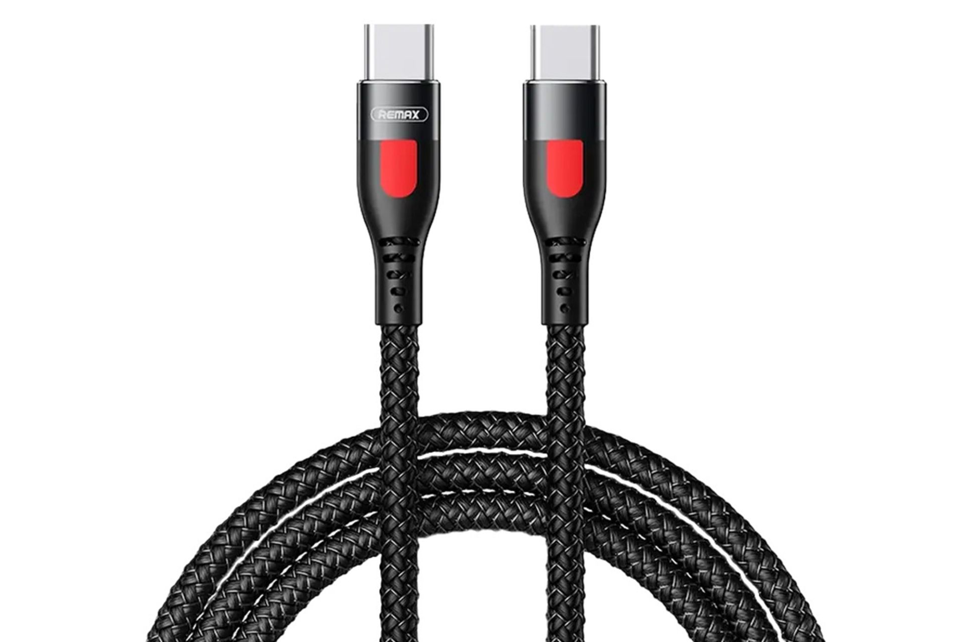 کابل شارژ USB ریمکس Type-C به Type-C مدل RC-195 Lesu Series با طول 1 متر مشکی