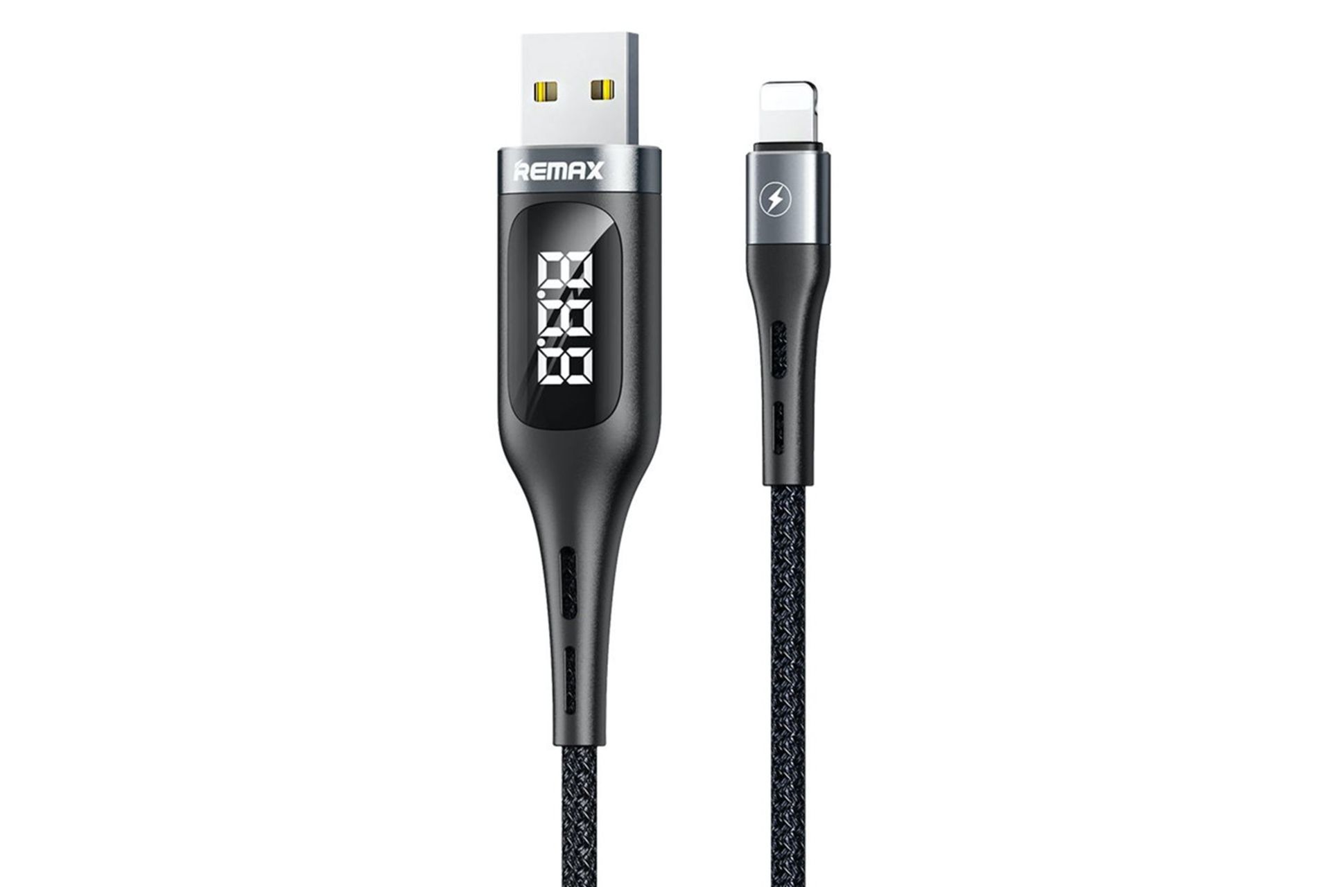 کابل شارژ USB ریمکس USB به Lightning مدل RC-096i با طول 1.2 متر مشکی