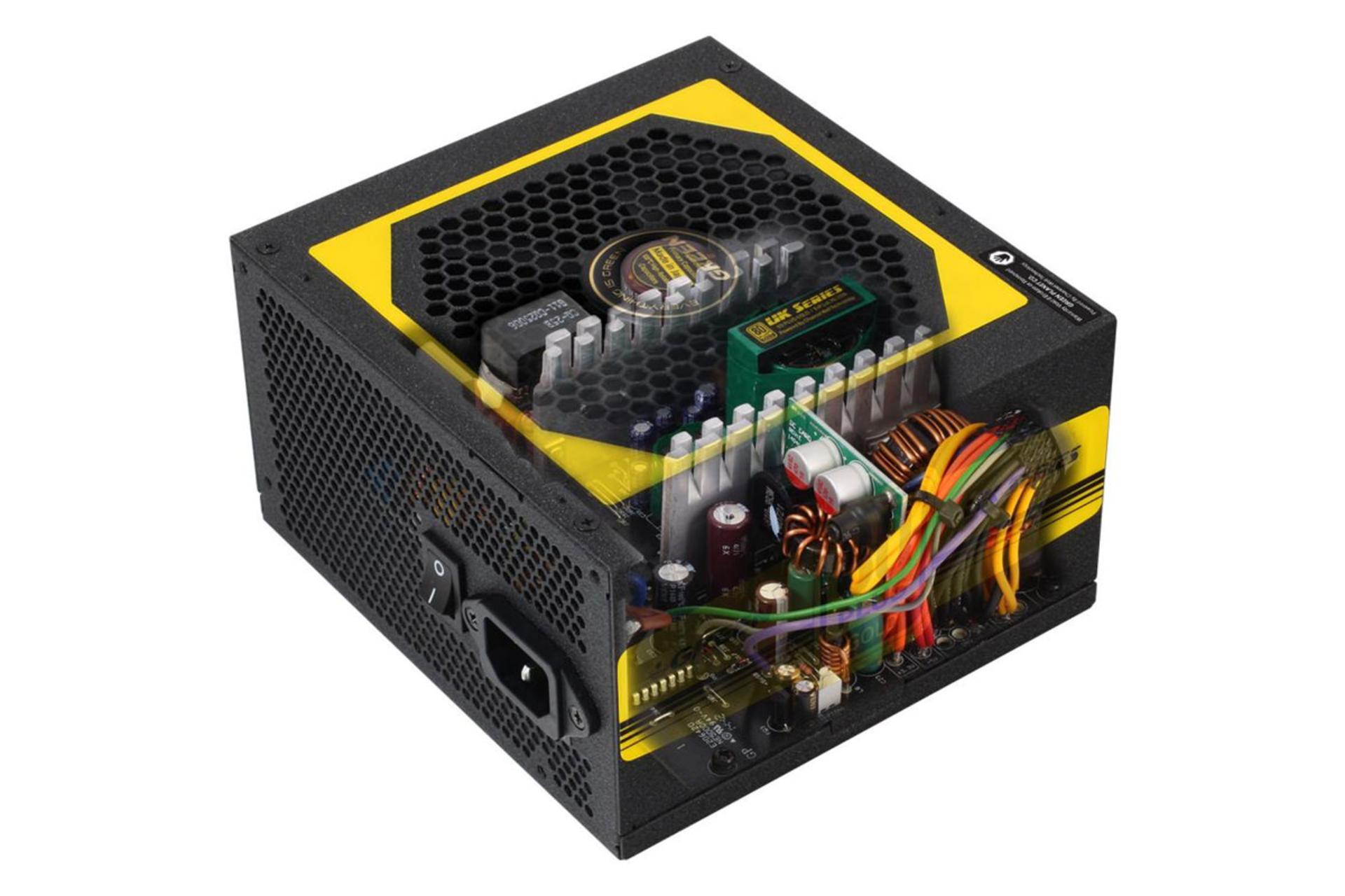 نمای بریده پاور کامپیوتر گرین GP550A-UK با توان 550 وات