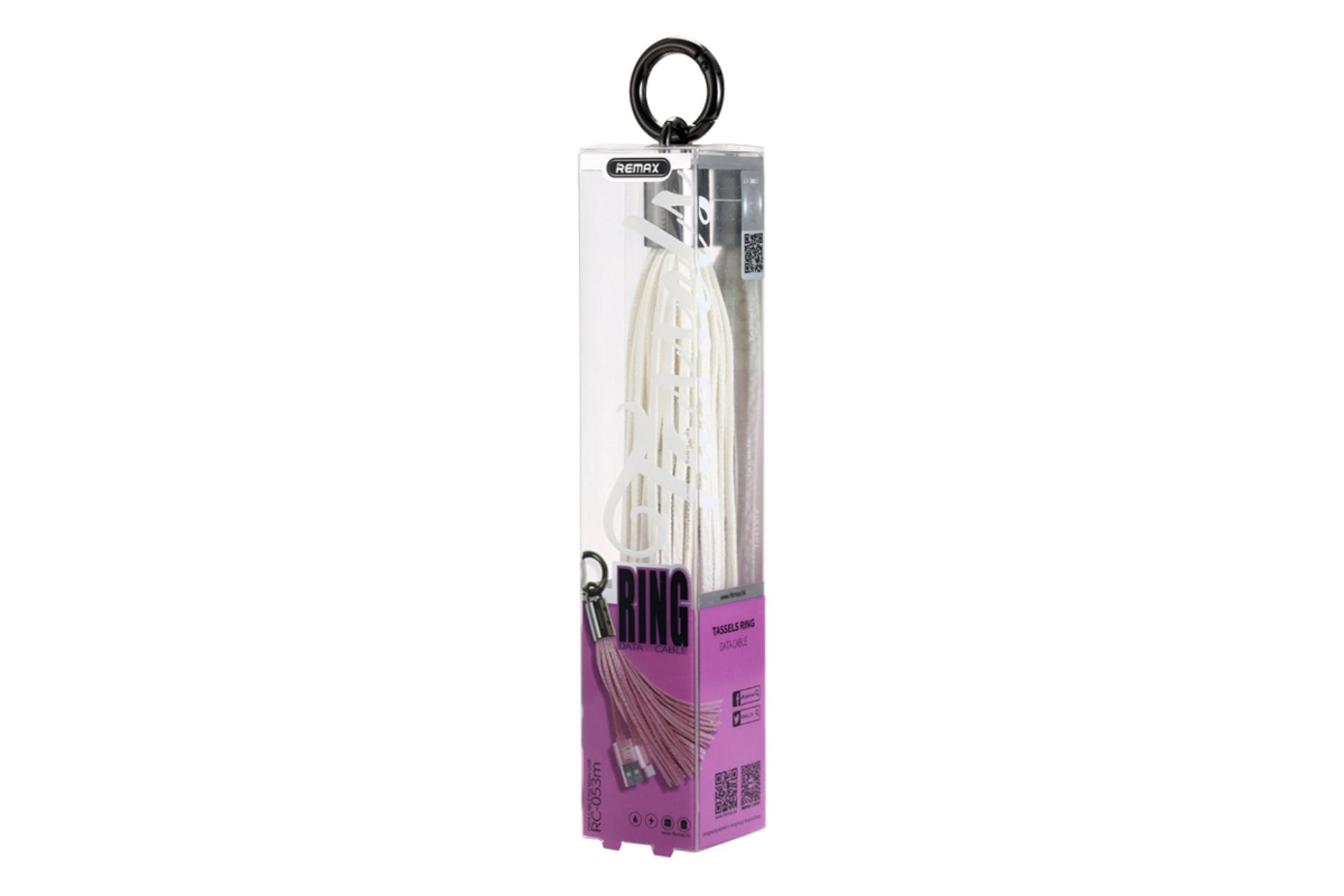 جعبه کابل شارژ USB ریمکس Type-A به Micro-USB مدل RC-053m Tassels Ring Series با طول 0.15 متر