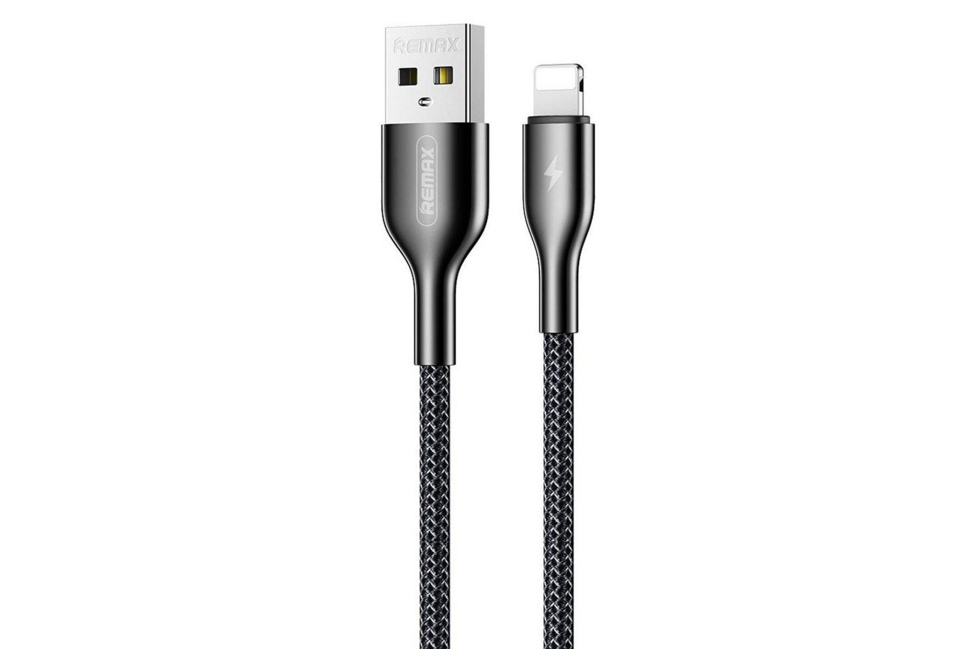 کابل شارژ USB ریمکس Type-A به Lightning مدل RC-092i Kingpin Series با طول 1 متر مشکی