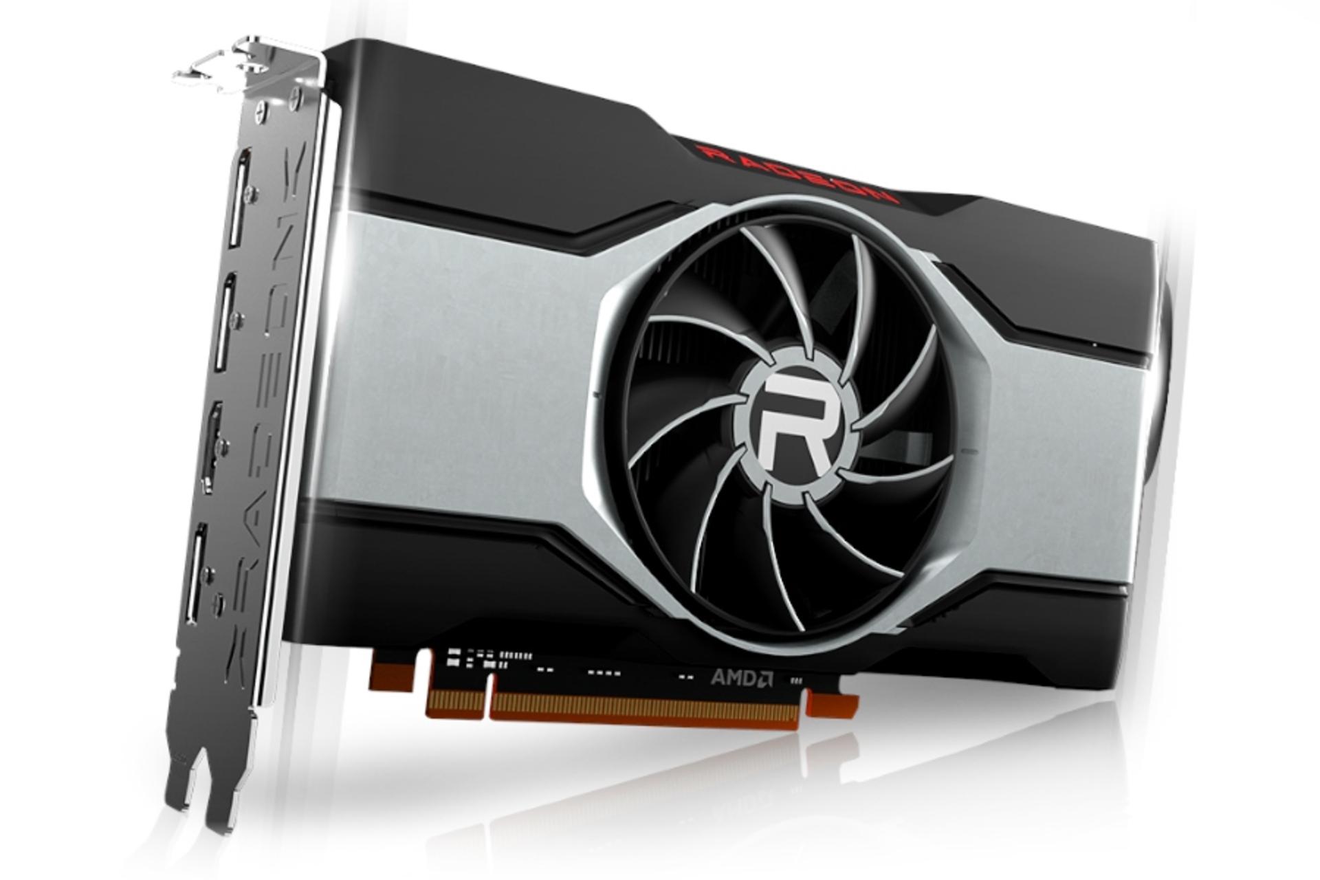نمای جانبی کارت گرافیک ای ام دی رادئون AMD Radeon RX 6600