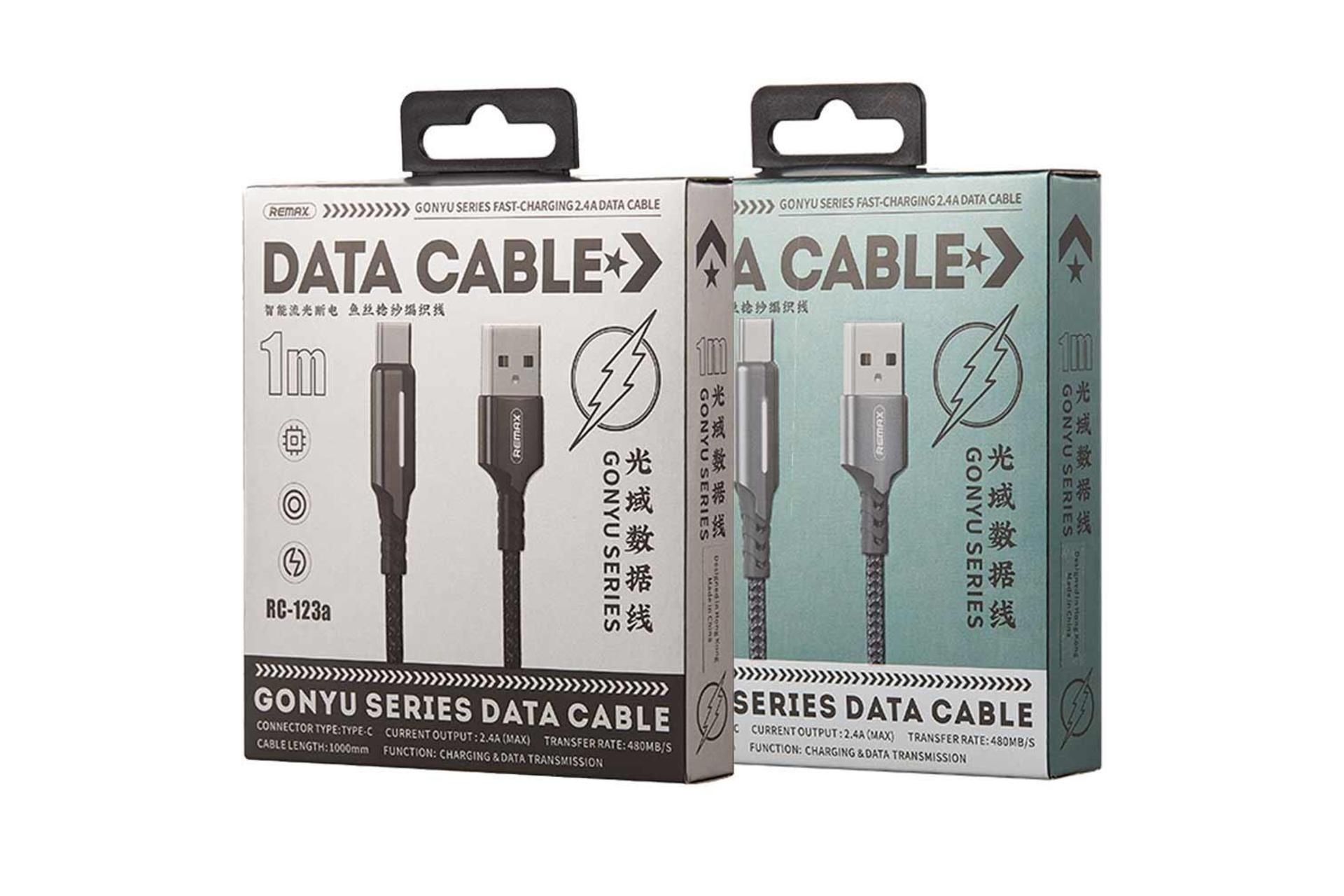 جعبه کابل شارژ USB ریمکس USB به Type-C مدل RC-123a با طول 1 متر