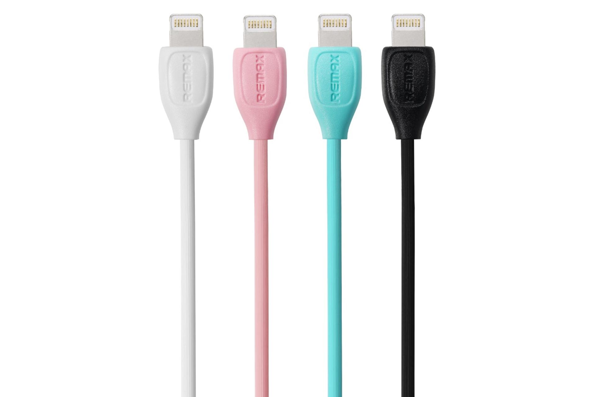 رنگ بندی کابل شارژ USB ریمکس USB به Lightning مدل LESU RC-050i با طول 1 متر