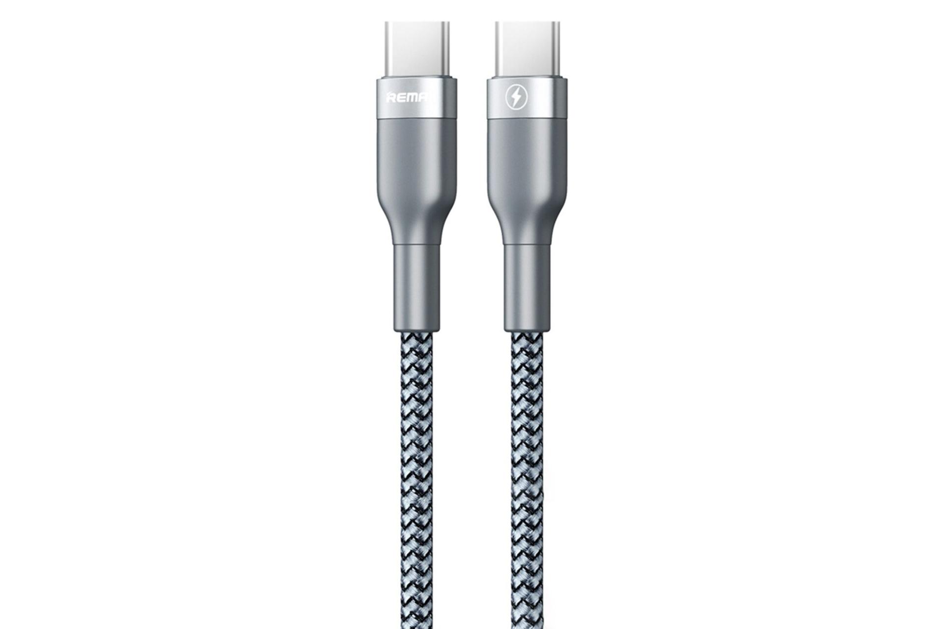 کابل شارژ USB ریمکس Type-C به Type-C مدل RC-010 Sury Series 2 با طول 1 متر نقره ای