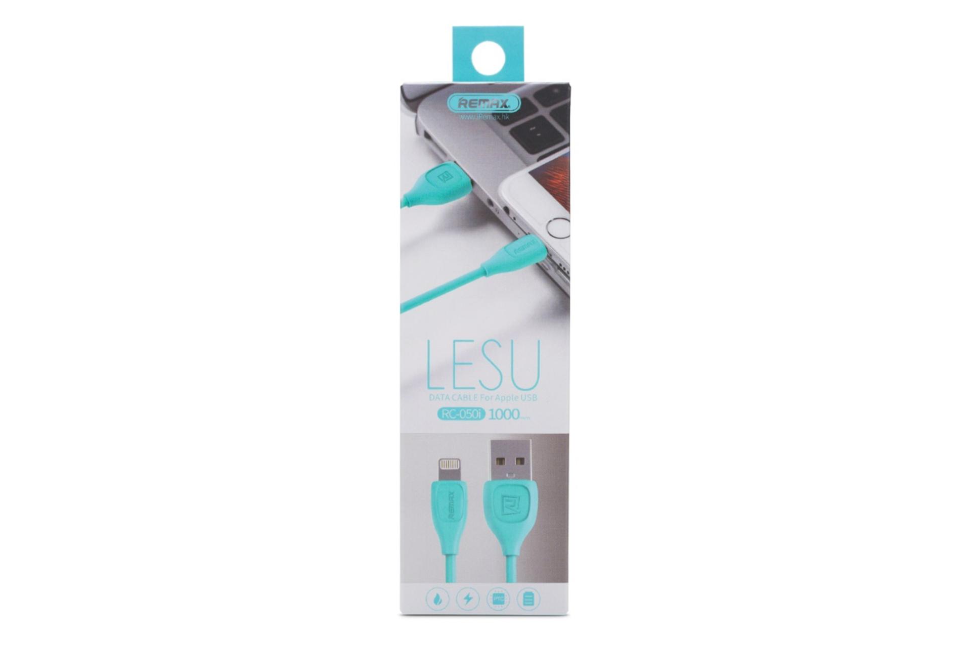 جعبه کابل شارژ USB ریمکس USB به Lightning مدل LESU RC-050i با طول 1 متر
