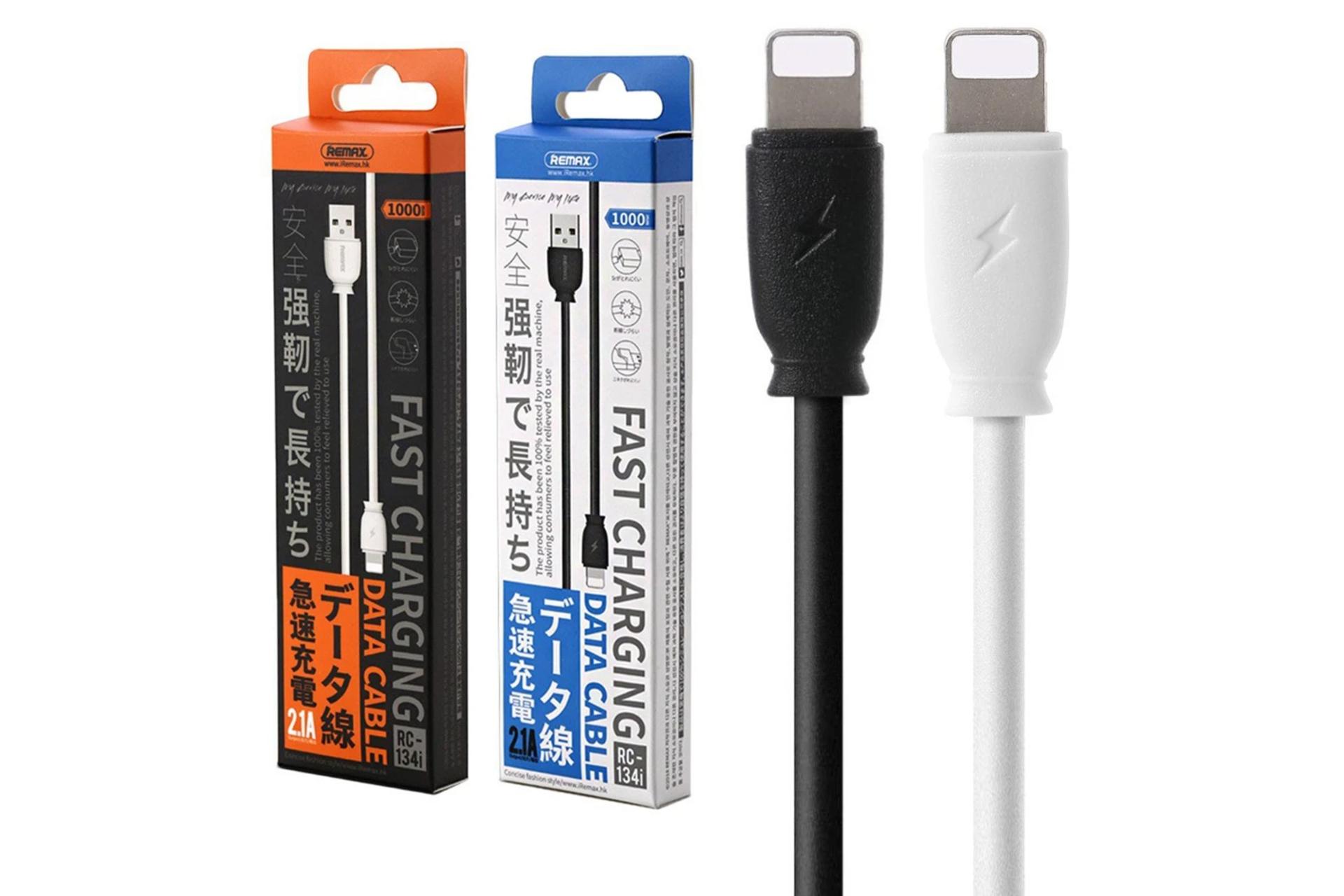 رنگ بندی کابل شارژ USB ریمکس USB به Lightning مدل RC-134i Suji series با طول 1 متر