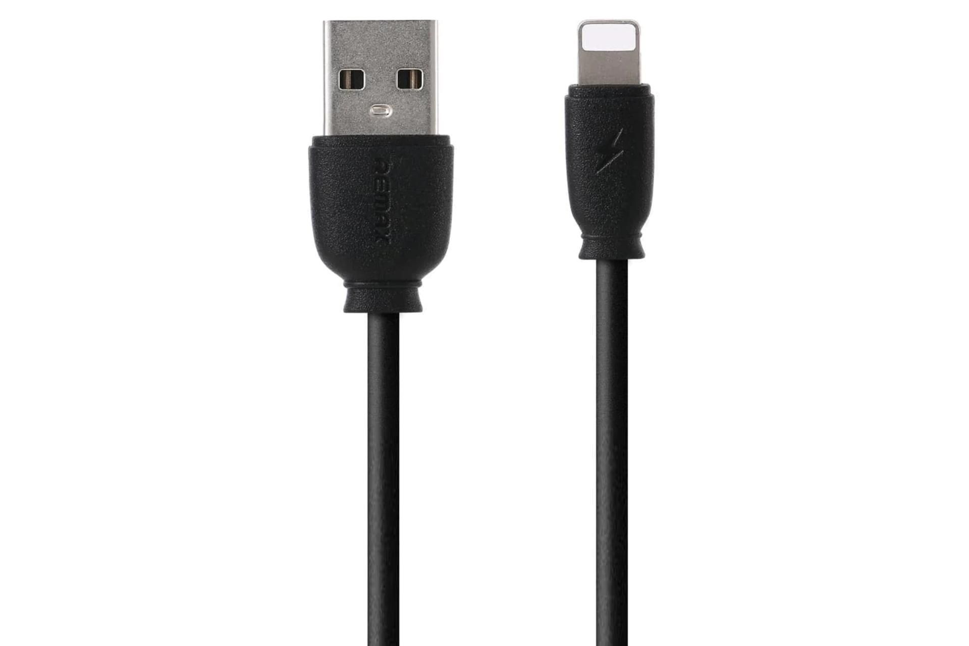 کابل شارژ USB ریمکس USB به Lightning مدل RC-134i Suji series با طول 1 متر مشکی