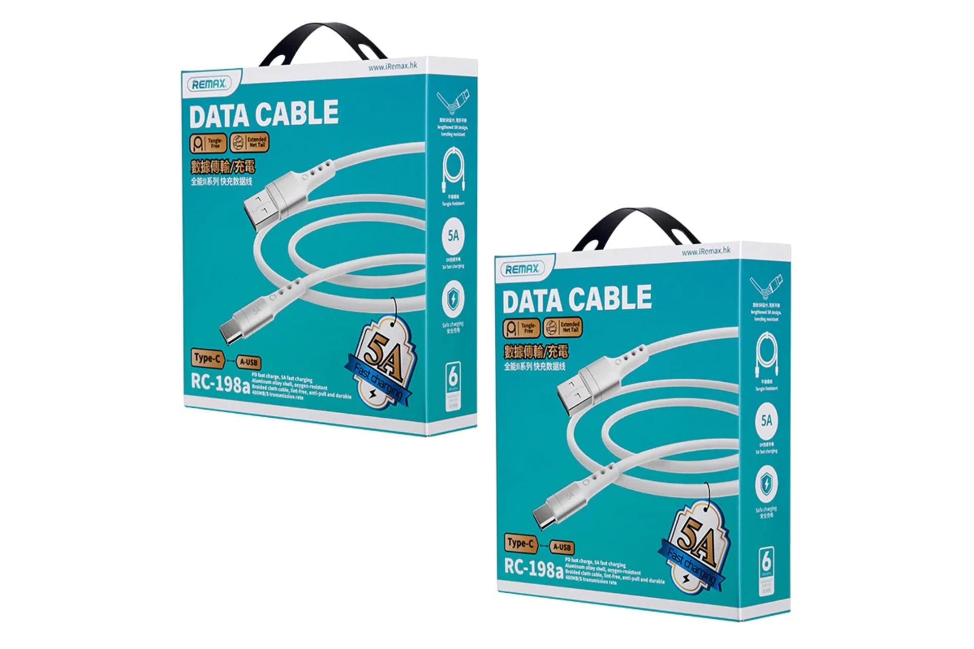 جعبه کابل شارژ USB ریمکس USB به Type-C مدل RC-198a Chaining II Series با طول 1 متر