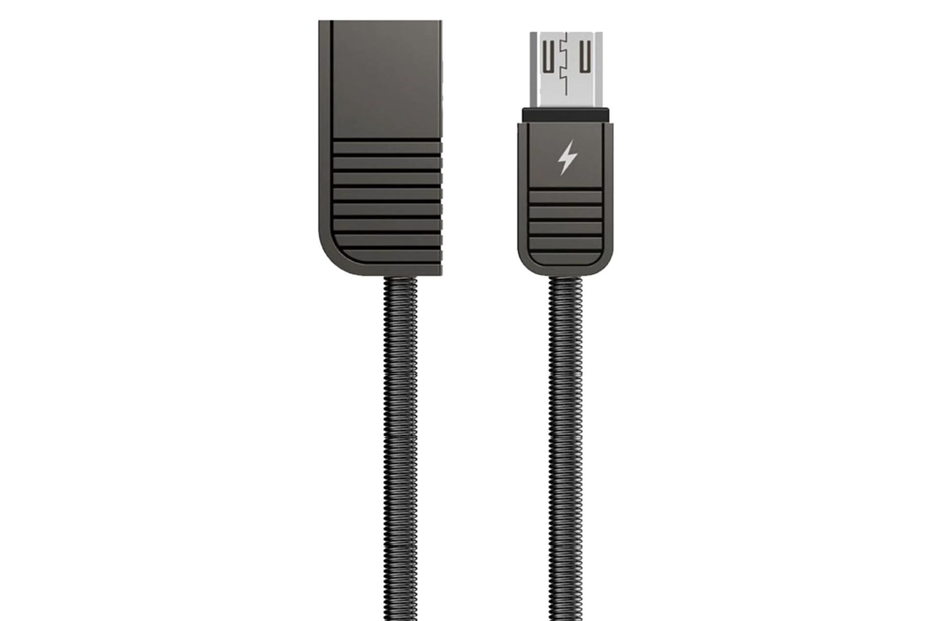 کابل شارژ USB ریمکس USB به Micro-USB مدل RC-088m Linyo Series با طول 1 متر مشکی