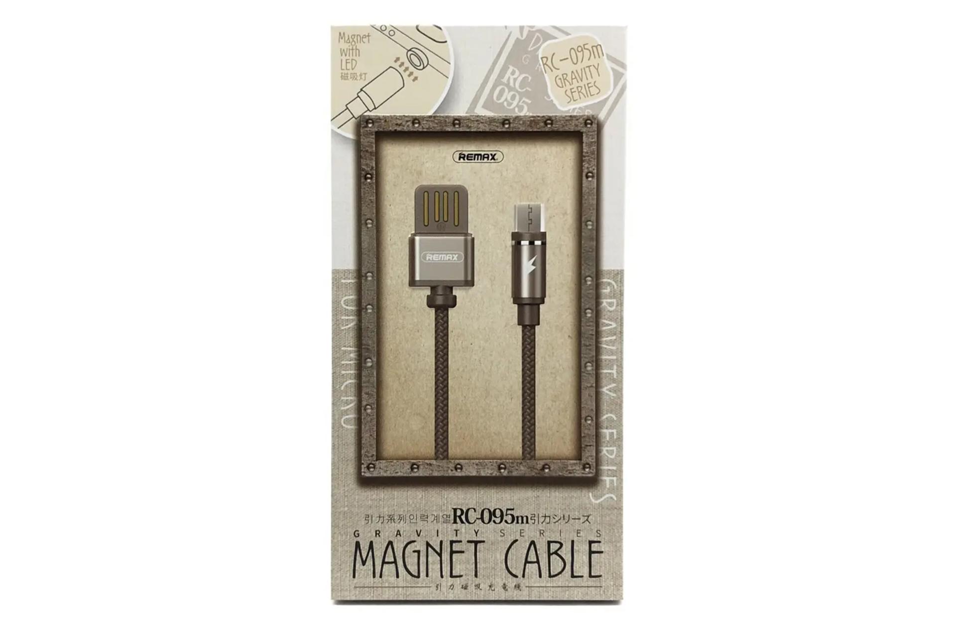 جعبه کابل شارژ USB ریمکس USB به Micro-USB مدل RC-095m با طول 1 متر