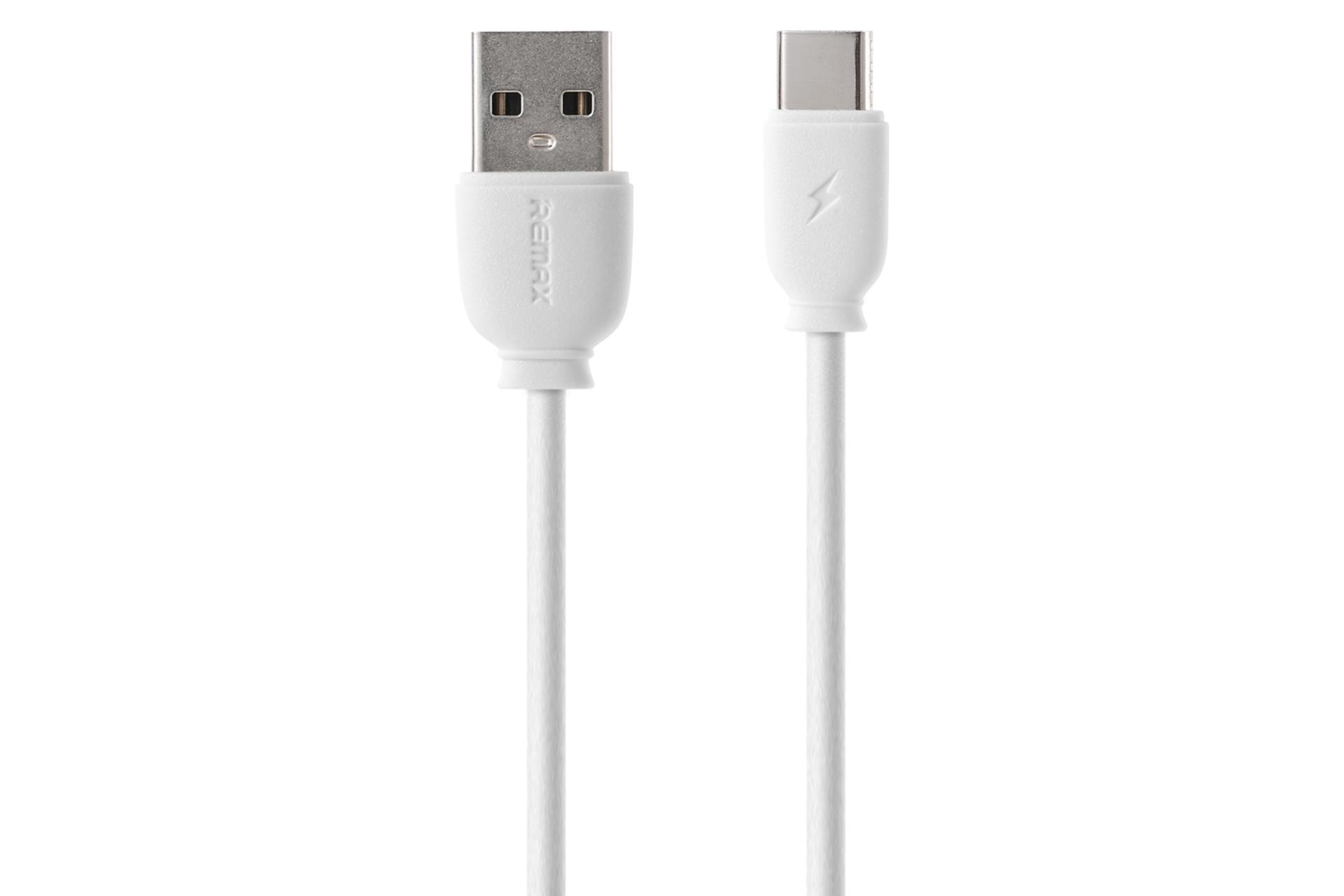 کابل شارژ USB ریمکس USB به Type-C مدل RC-134a Suji Series با طول 1 متر سفید