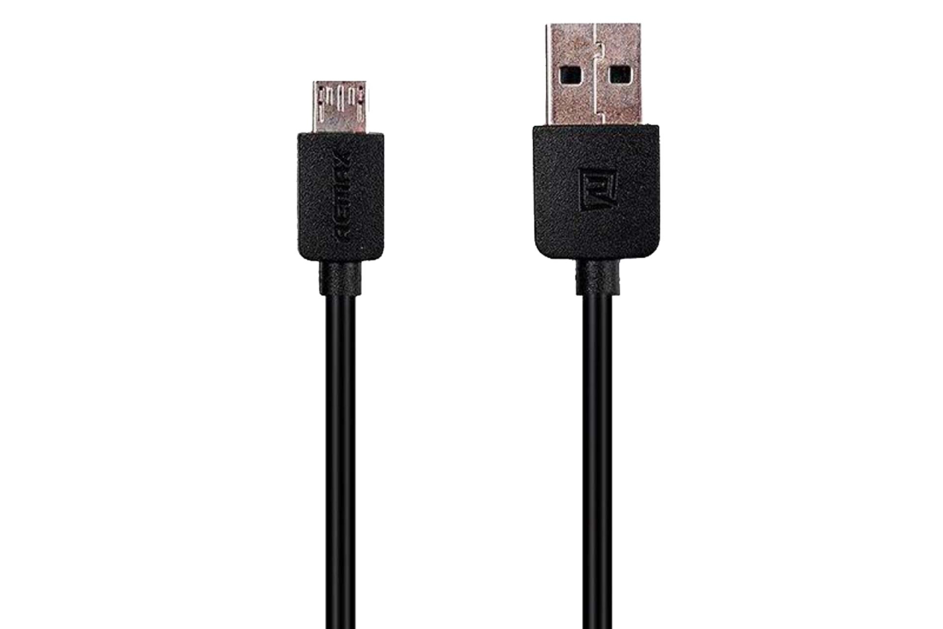 کابل شارژ USB ریمکس Type-A به Micro-USB مدل RC-06m با طول 1 متر مشکی