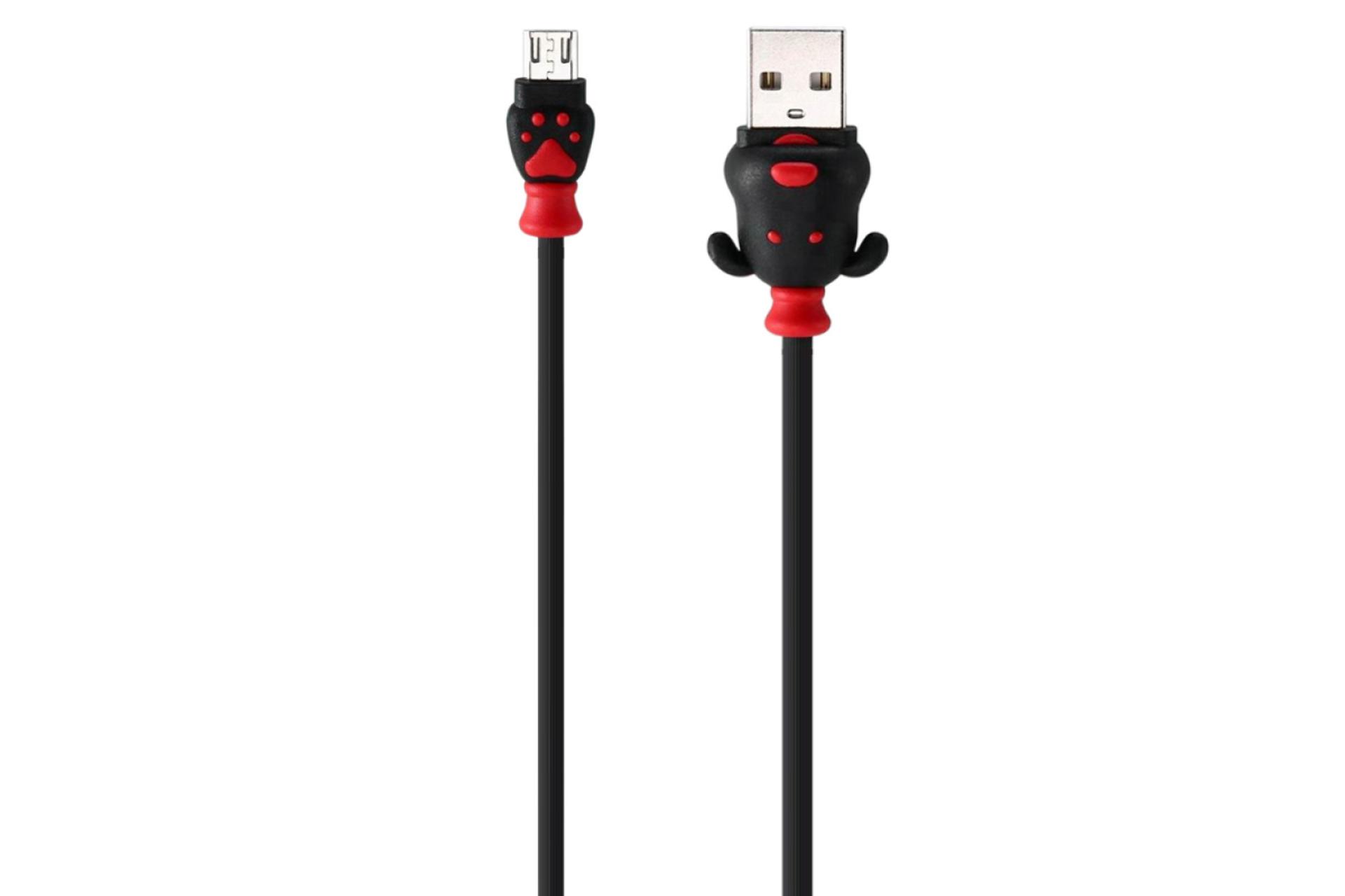 کابل شارژ USB ریمکس USB به Micro-USB مدل RC-106m با طول 1 متر مشکی