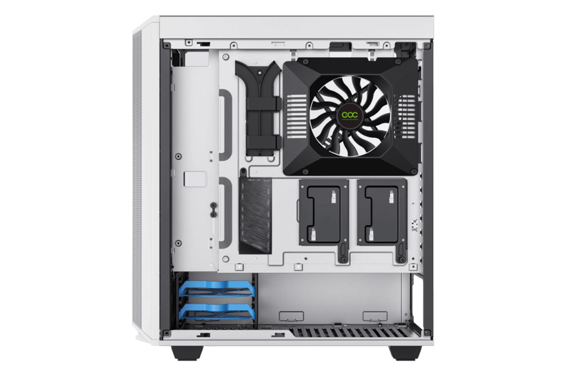 نمای داخل راست کیس کامپیوتر گیم مکس Precision White