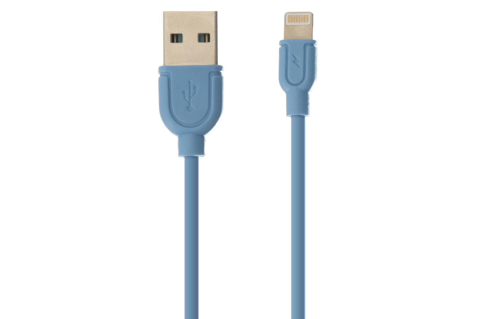 کابل شارژ USB ریمکس Type-A به Lightning مدل RC-031i Souffle با طول 1 متر آبی