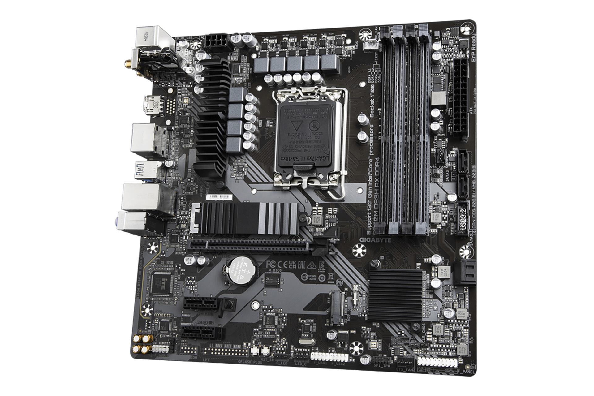 نمای کناری مادربرد گیگابایت GIGABYTE B760M DS3H AX DDR4 (rev. 1.x)