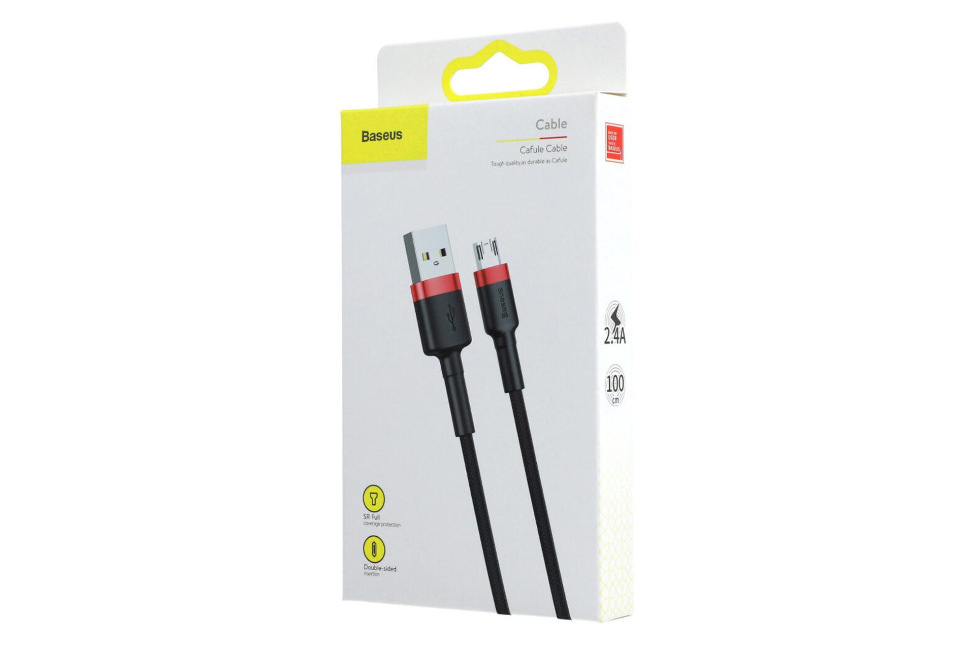 جعبه کابل شارژ USB باسئوس USB به Micro-USB مدل Cafule با طول 1 متر