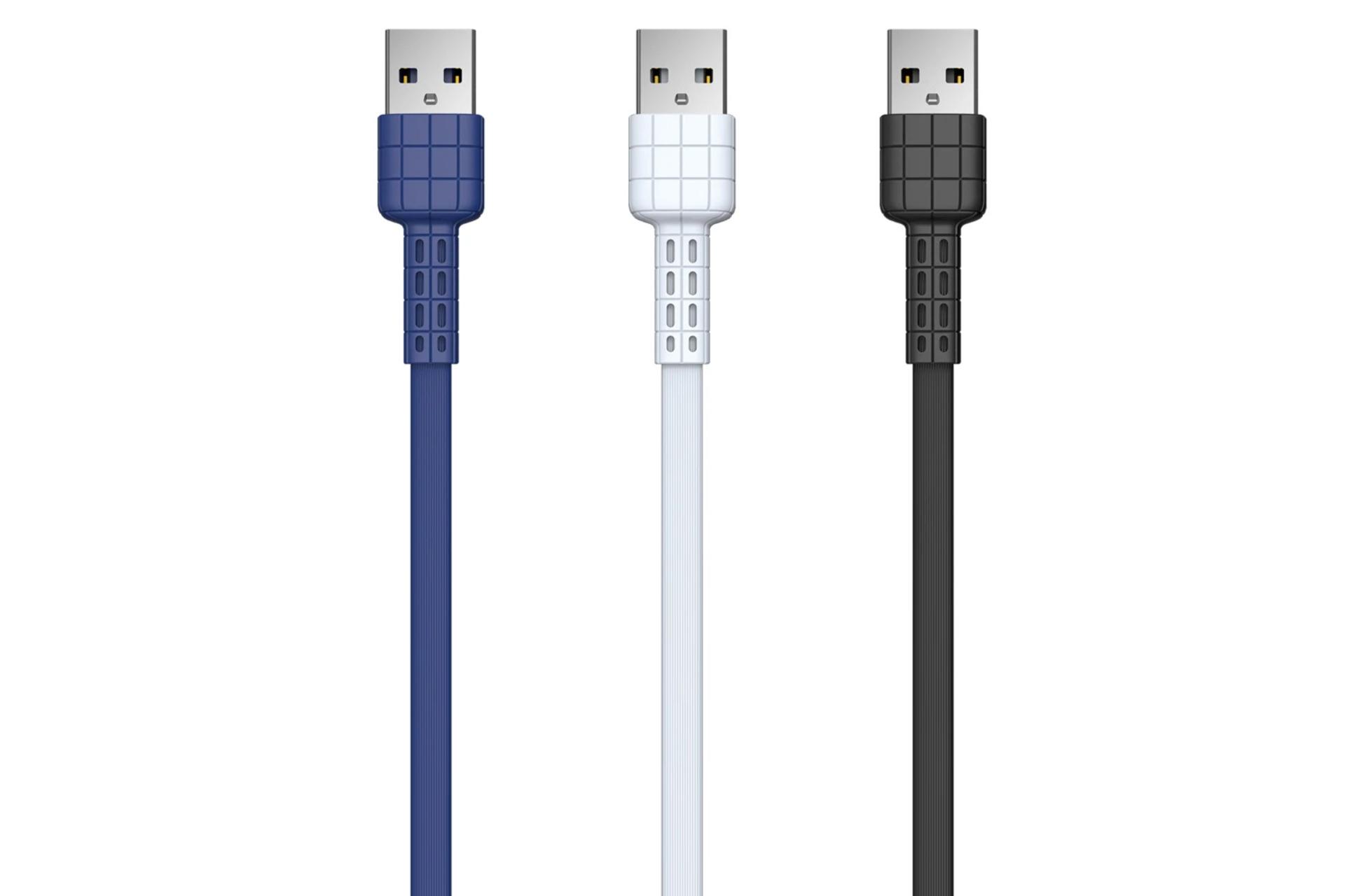 رنگ بندی کابل شارژ USB ریمکس USB به Micro-USB مدل RC-116m با طول 1 متر