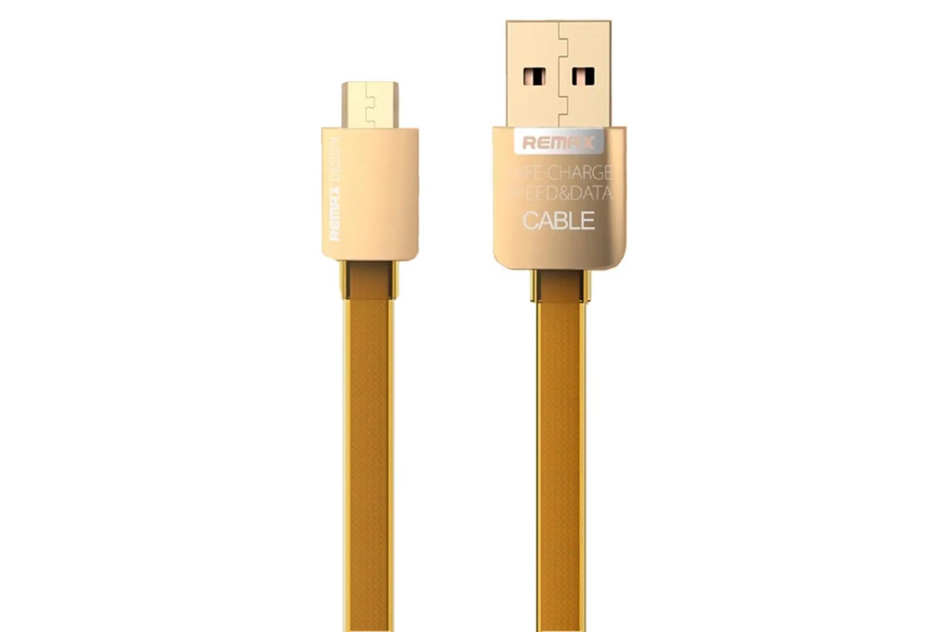 کابل شارژ USB ریمکس USB به Micro-USB مدل Golden RC-016m با طول 1 متر طلایی