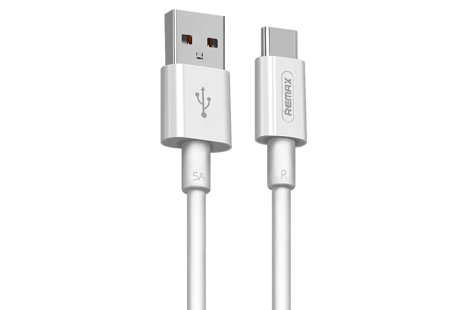 کابل شارژ USB ریمکس USB به Type-C مدل RC-136a با طول 1 متر سفید