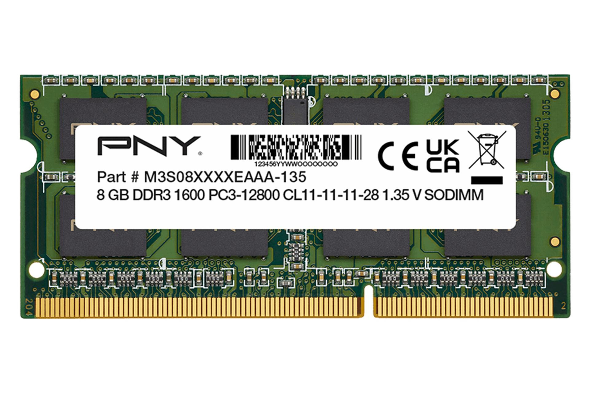 رم پی ان وای PNY Performance 8GB DDR3L-1600 CL11