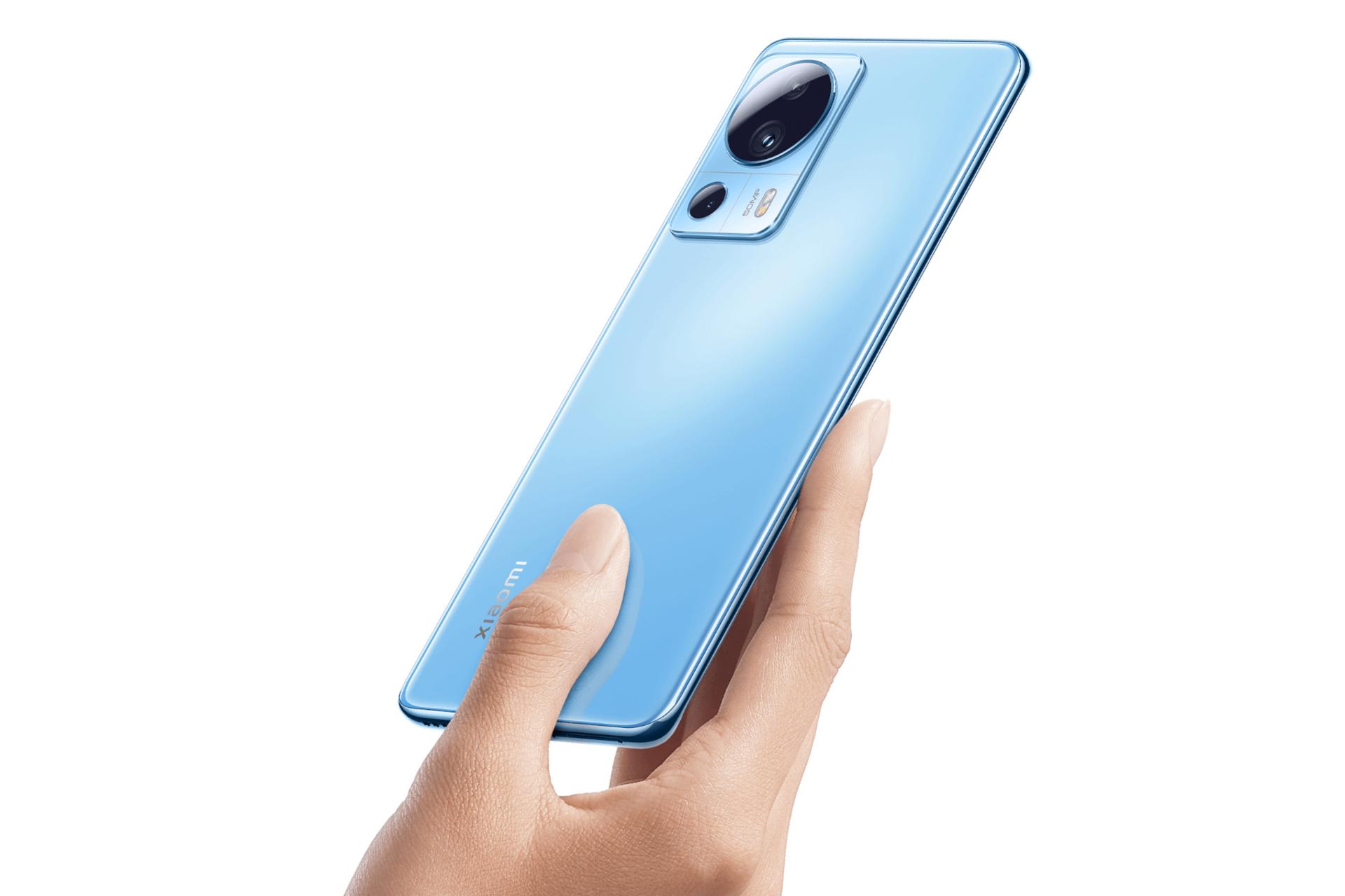 نمای جانبی گوشی موبایل شیائومی 13 لایت / Xiaomi 13 Lite آبی روشن