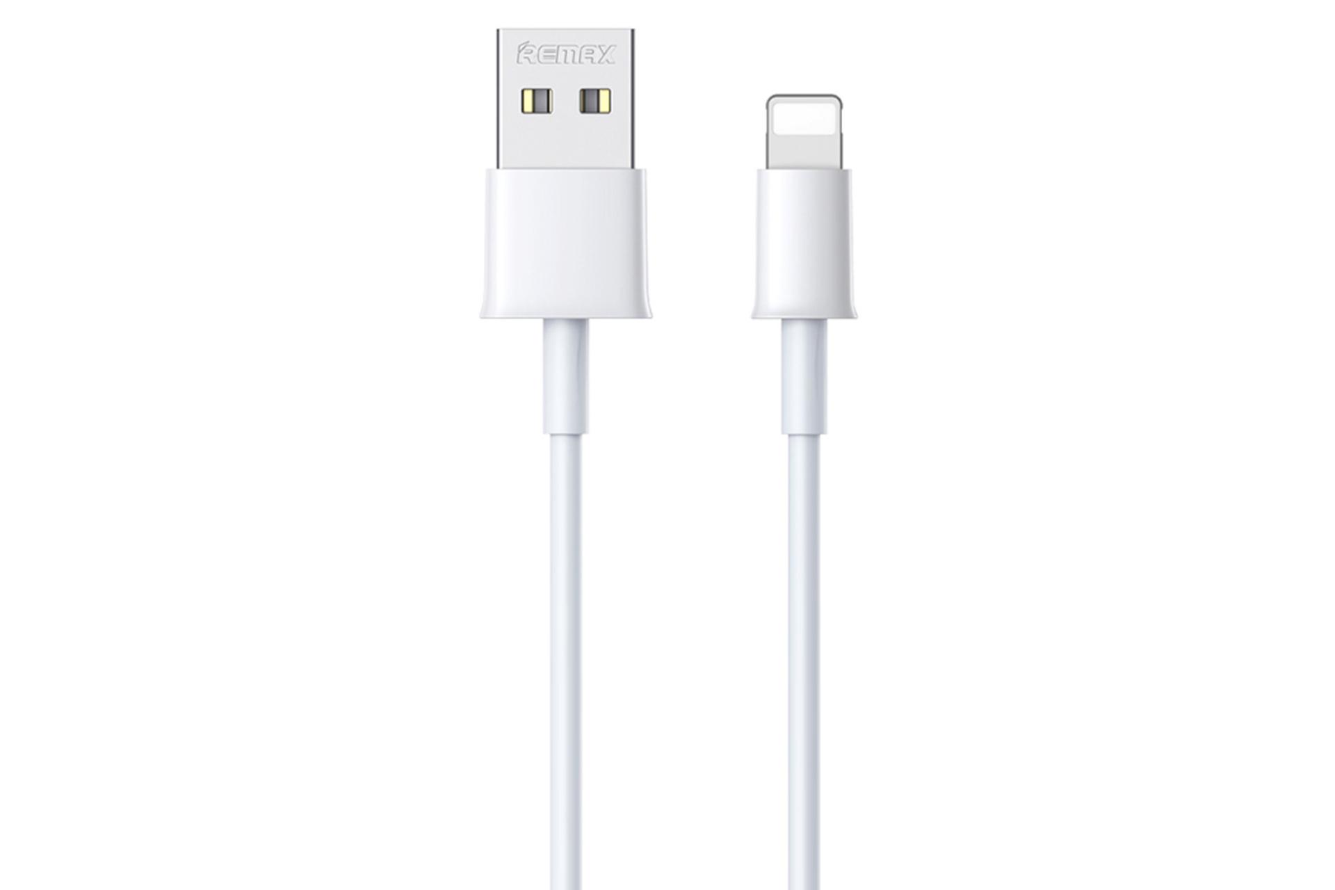 کابل شارژ USB ریمکس USB به Lightning مدل RC-163i با طول 1 متر سفید