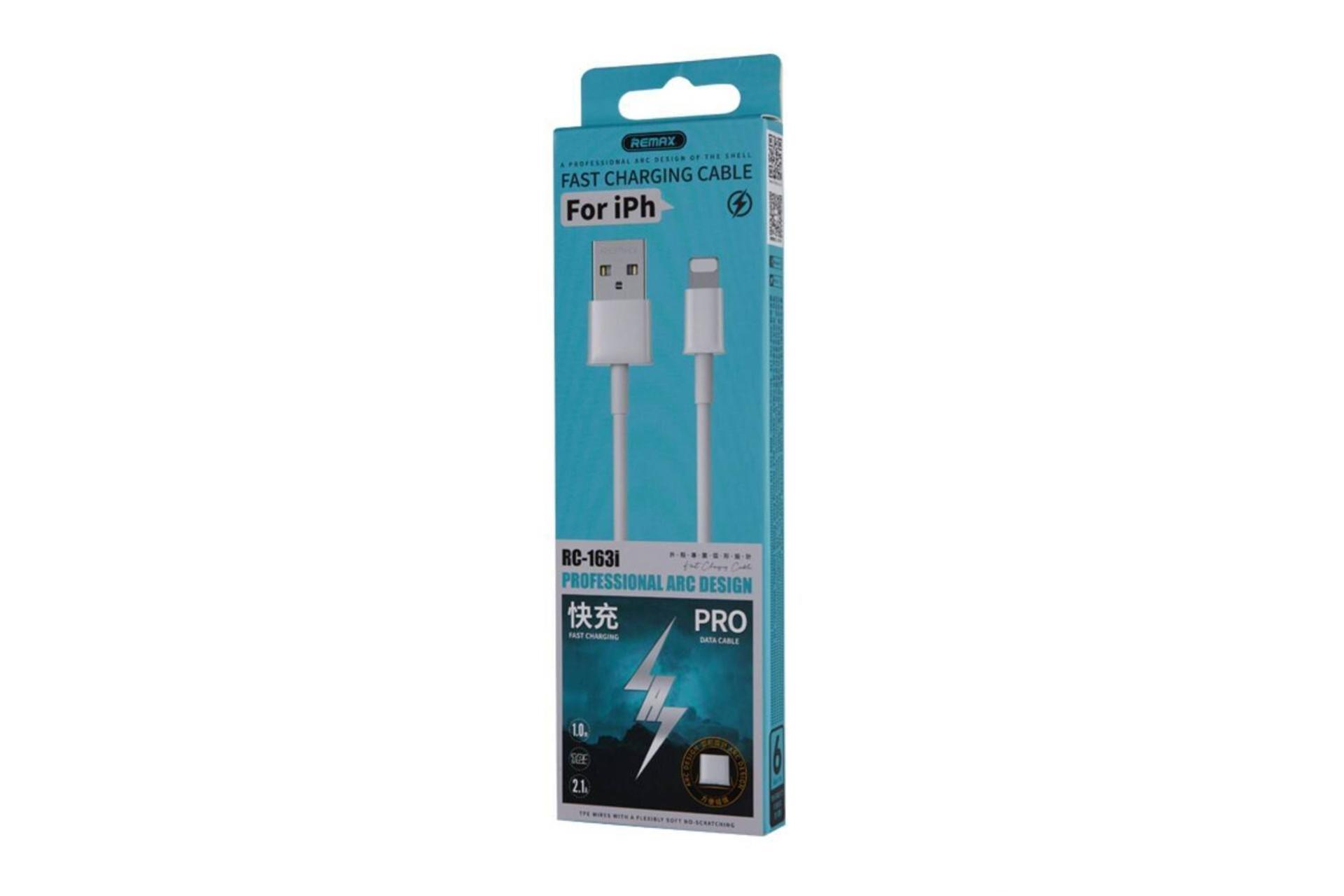 جعبه کابل شارژ USB ریمکس USB به Lightning مدل RC-163i با طول 1 متر