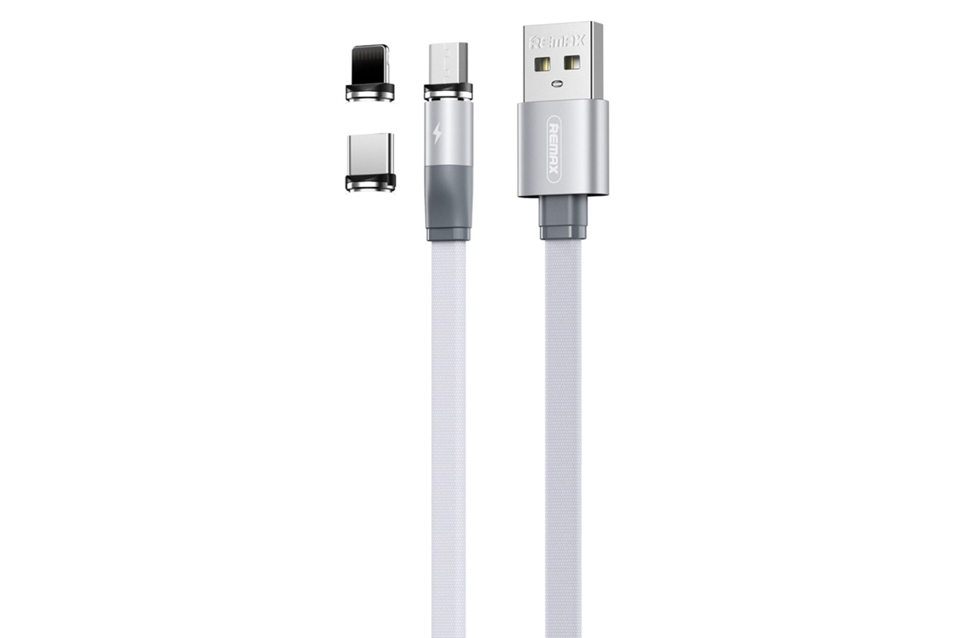 کابل شارژ USB ریمکس USB به Type-C+Micro-USB+Lightning مدل RC-169th 3in1 با طول 1 متر سفید