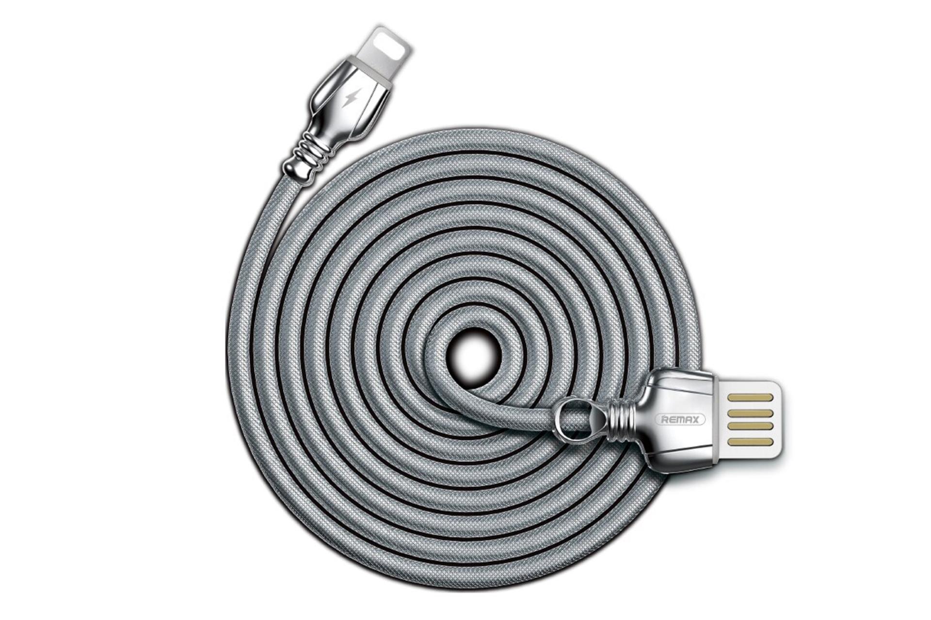 کابل شارژ USB ریمکس USB به Lightning مدل RC-063i King Series با طول 1 متر نقره ای